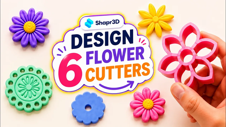 Jak zaprojektować 6 kwiatowych cutterów w Shapr3D – tutorial 3D