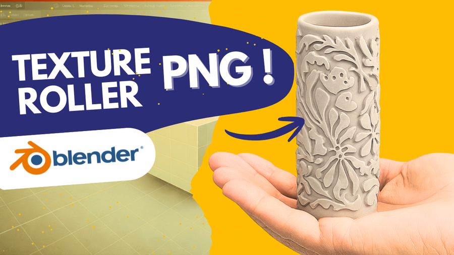 Blender: wałek teksturowy z każdego PNG – krok po kroku + wskazówki do druku 3D