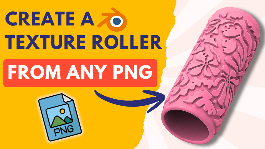 Blender: wałek teksturowy z każdego PNG – krok po kroku + wskazówki do druku 3D