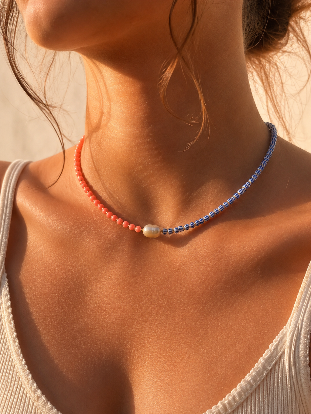 Komplet Coral Choker + Bransoletka + Pierścionek