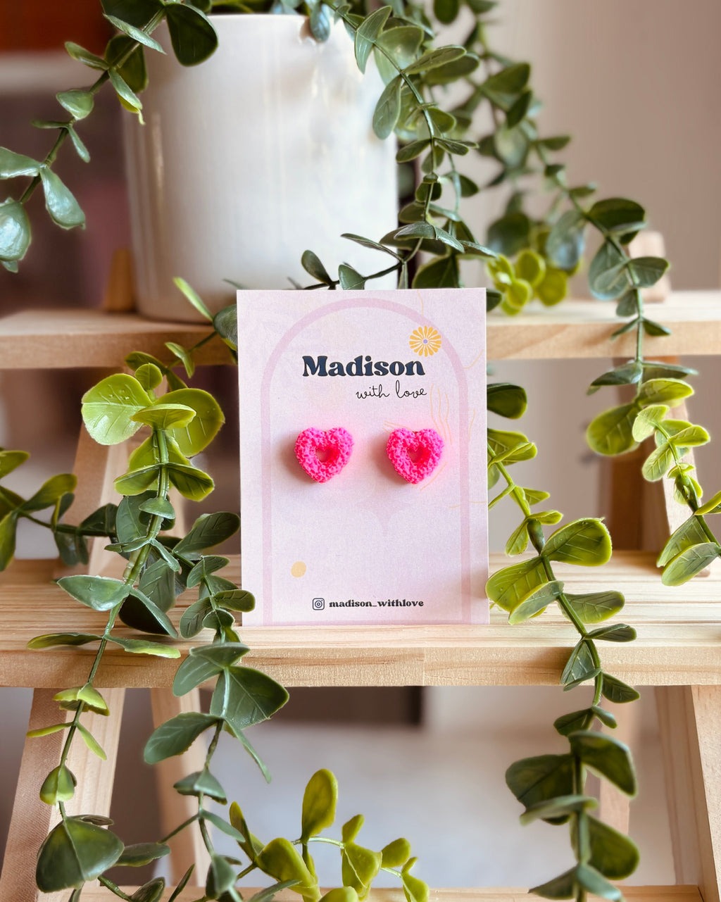 KOLCZYKI SERDUSZKA RÓŻOWE GLINA POLIMEROWA CHEERIOS MADISON