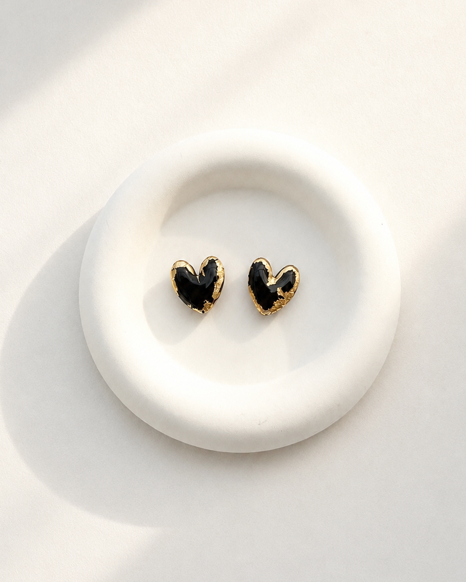 Kolczyki Black Hearts