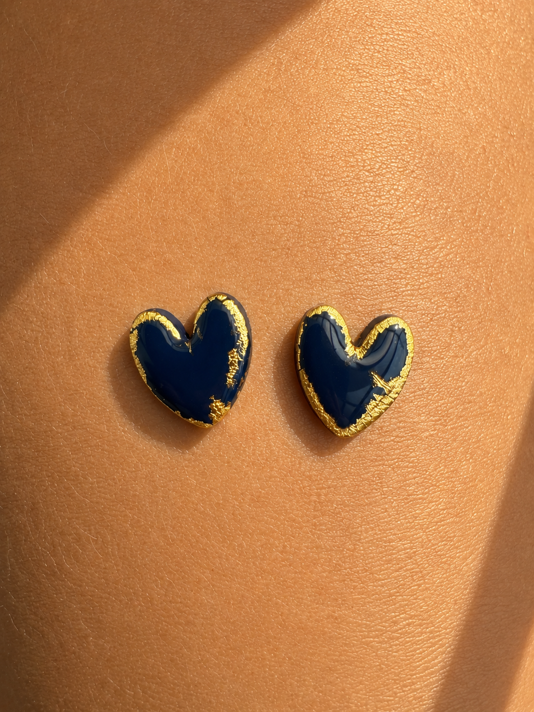 Kolczyki Navy Hearts