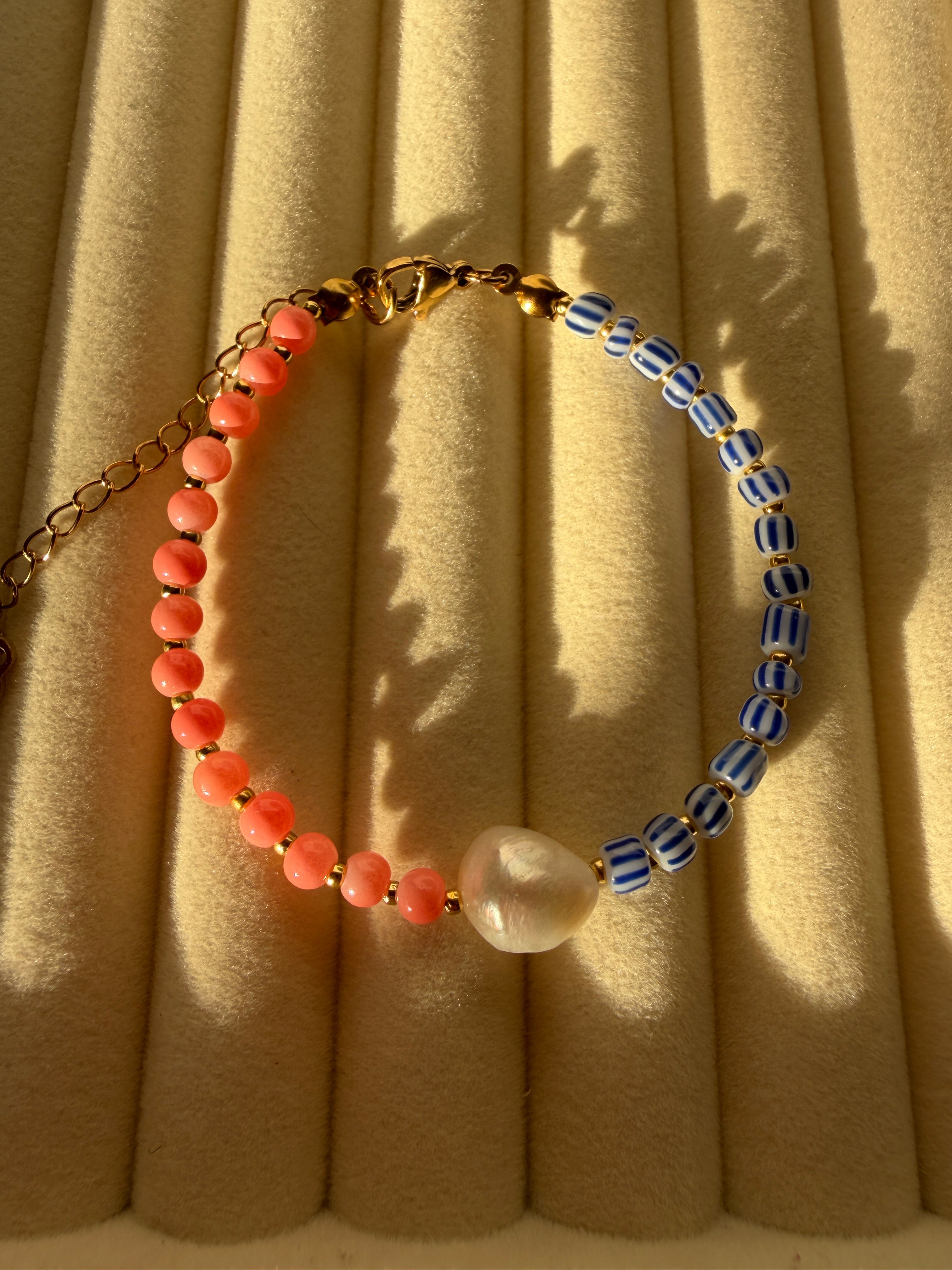Komplet Coral Choker + Bransoletka + Pierścionek
