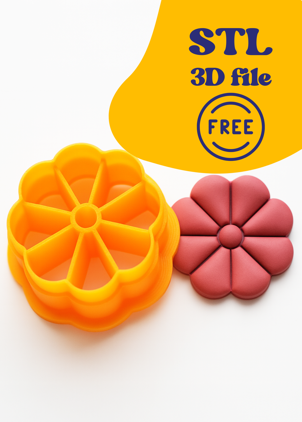 2x DARMOWY PLIK STL Clay Cutter Kwiat 3D