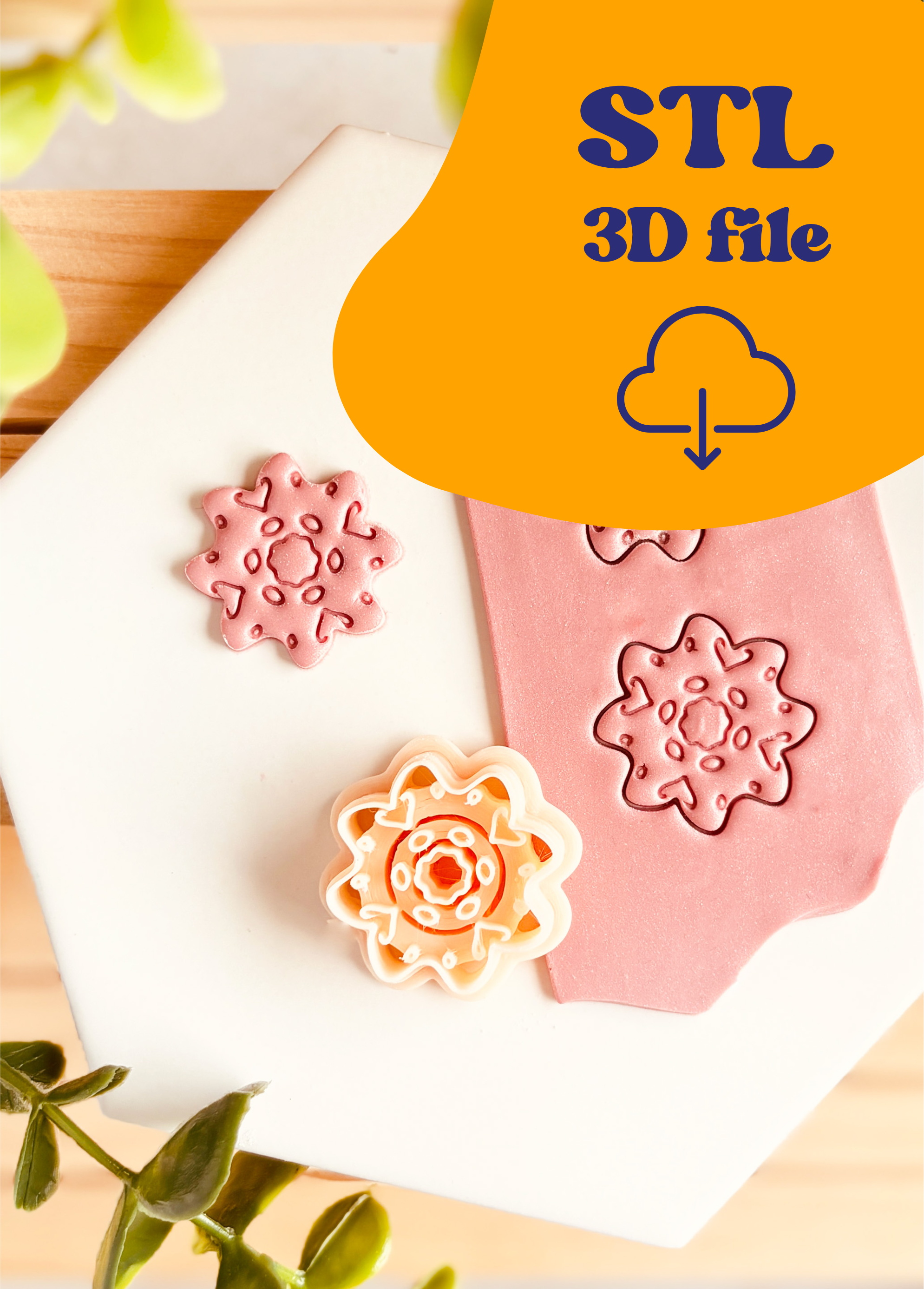 Plik STL - Clay Cutter - Organiczny Kształt ze wzorem symetrycznym