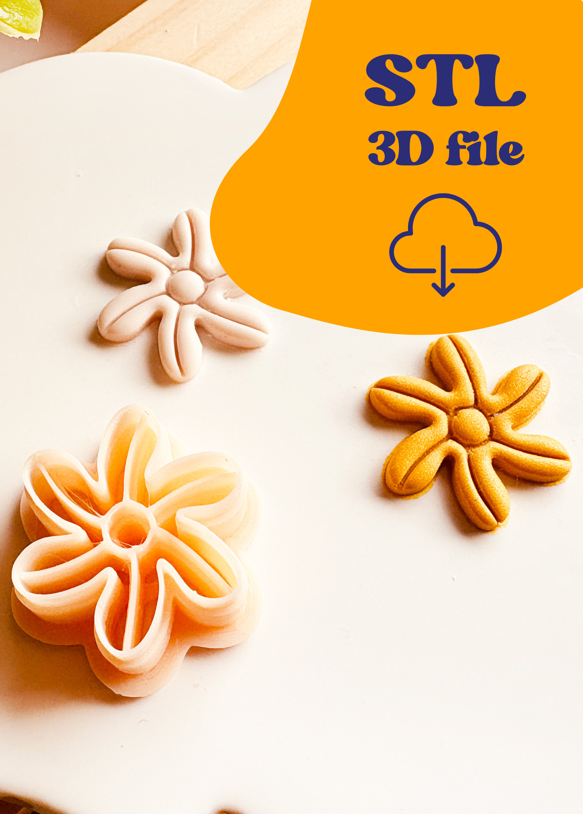 Plik STL - Clay Cutter – Kwiat z opływowymi liniami