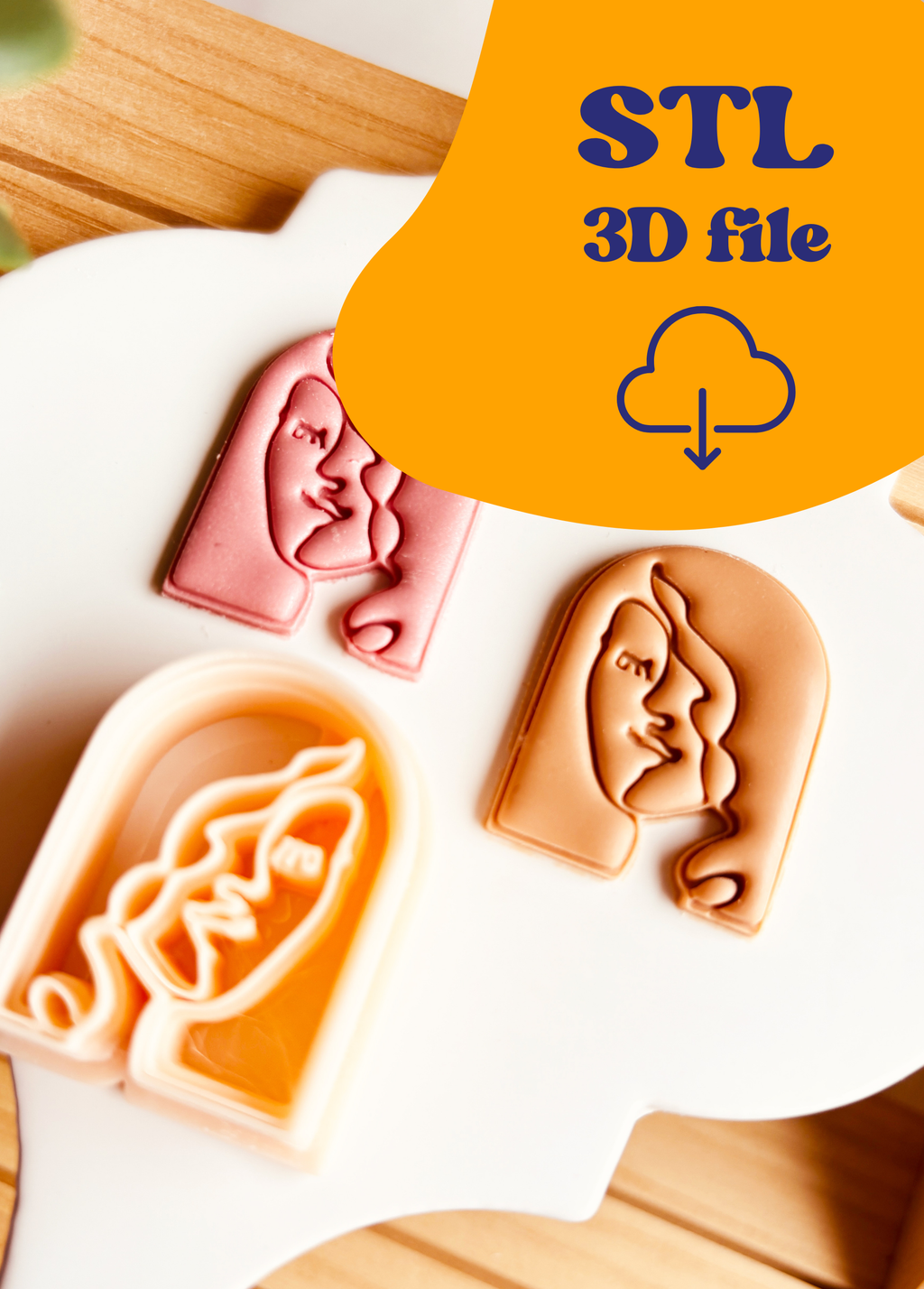 Plik STL - Wykrawacz do gliny - Twarz w stylu Boho