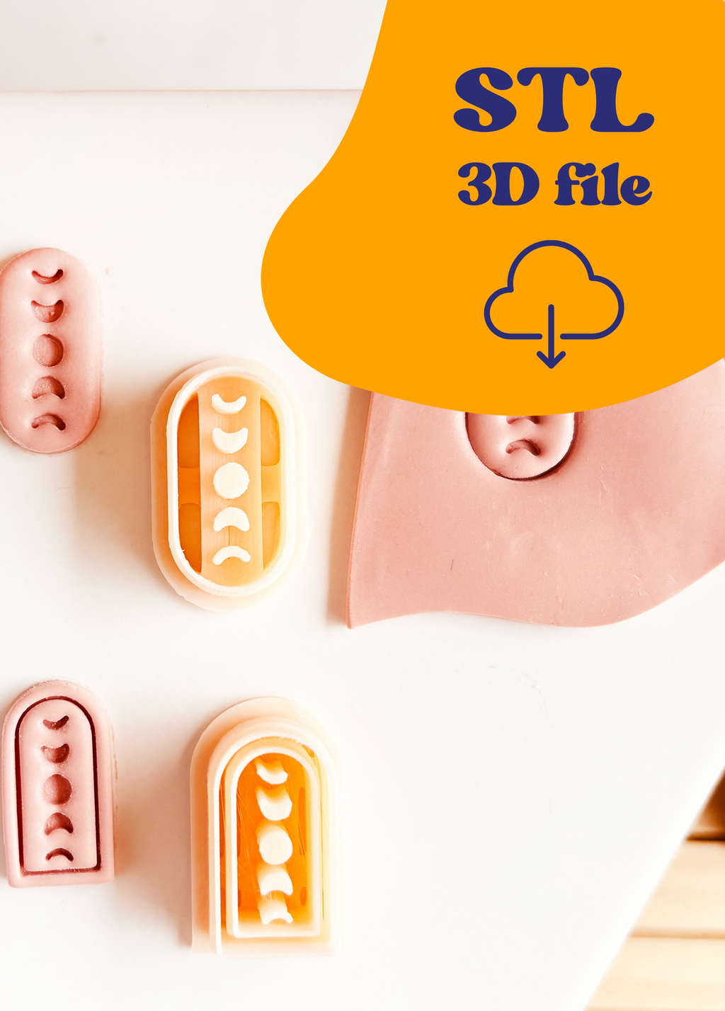 Plik STL - Foremka Clay Cutter - Fazy księżyca