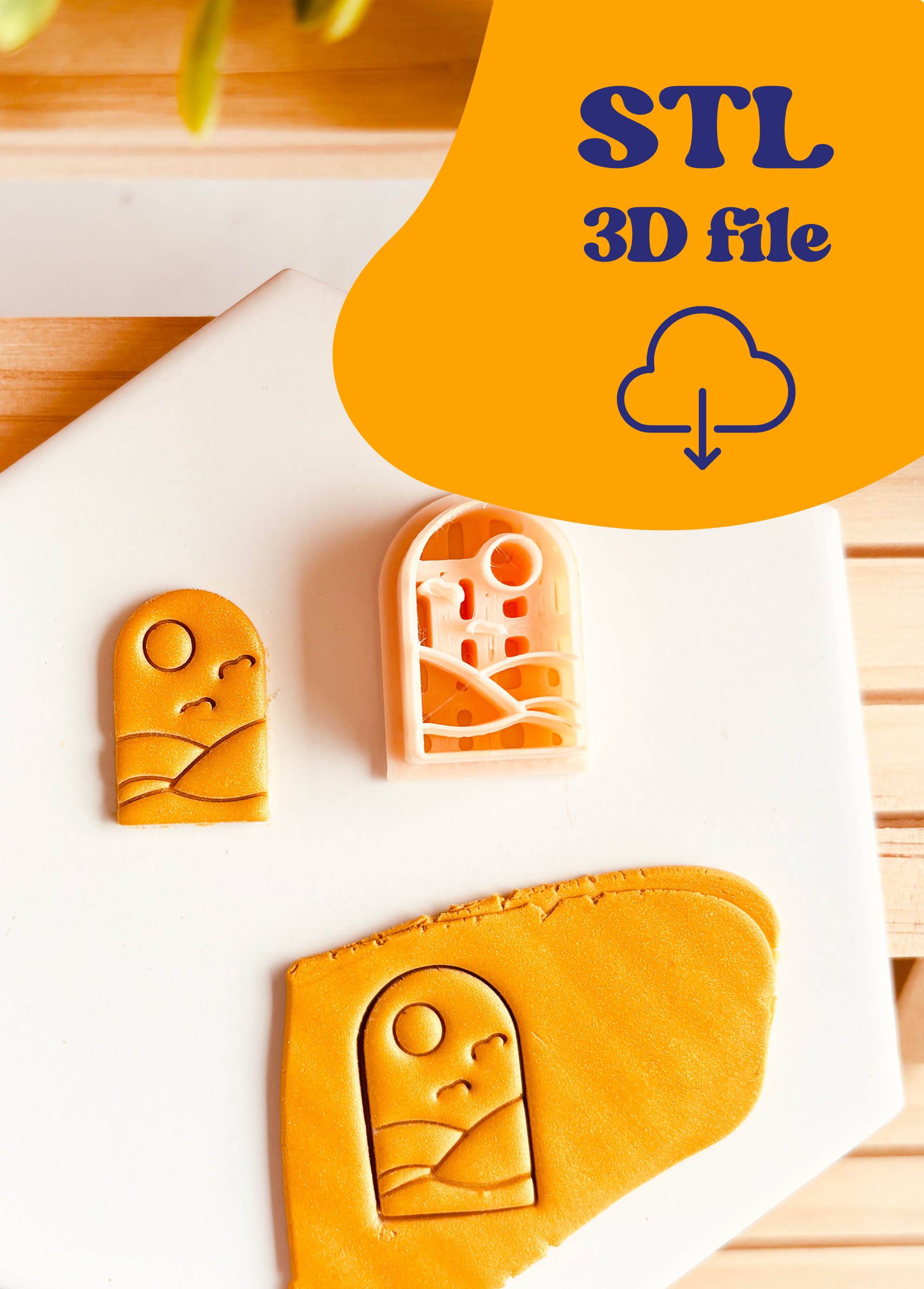 Plik STL - Clay Cutter do gliny polimerowej - Łuk z Krajobrazem