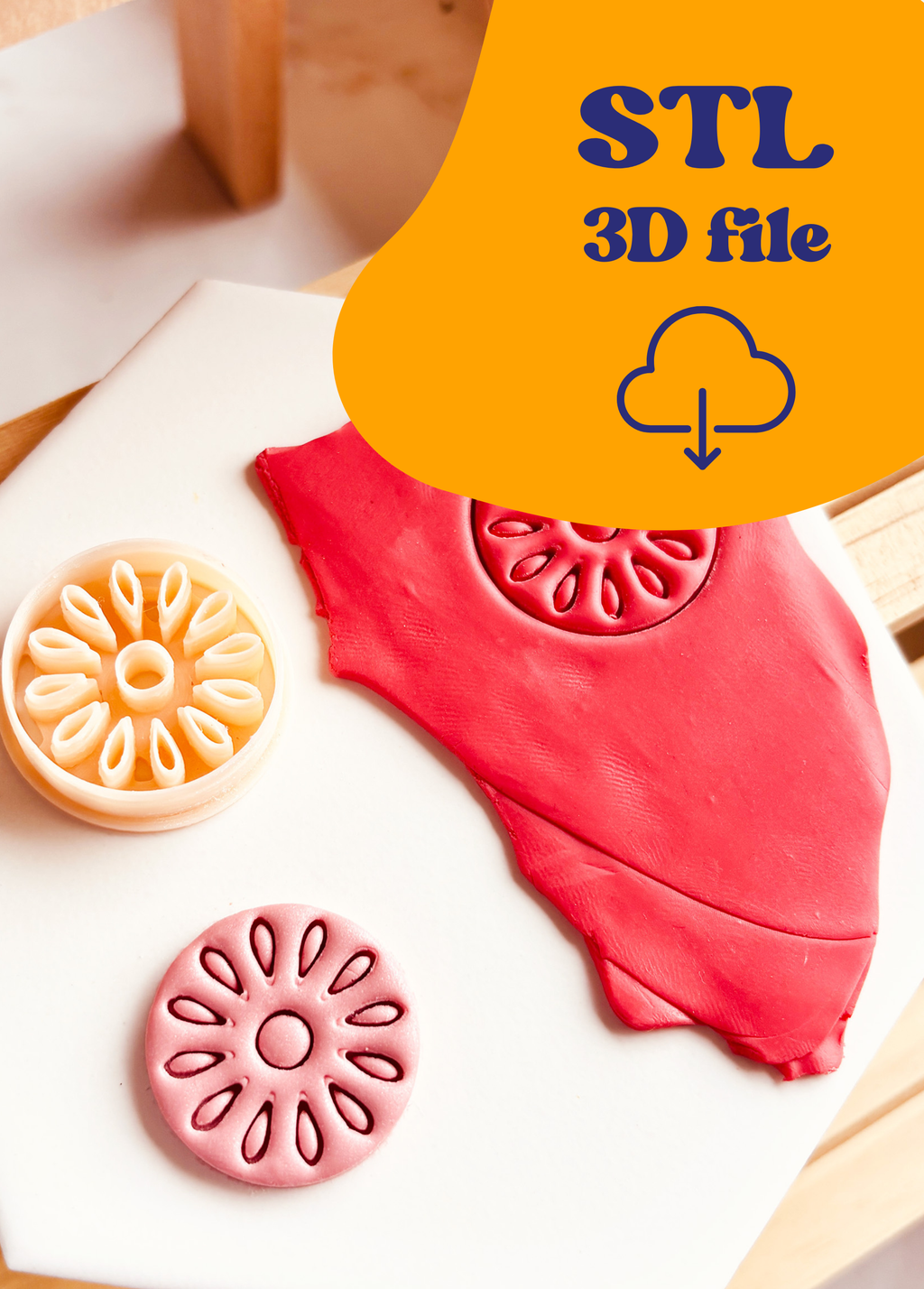 Plik STL - Cutter do gliny polimerowej - Owocowy Wzór w Kole