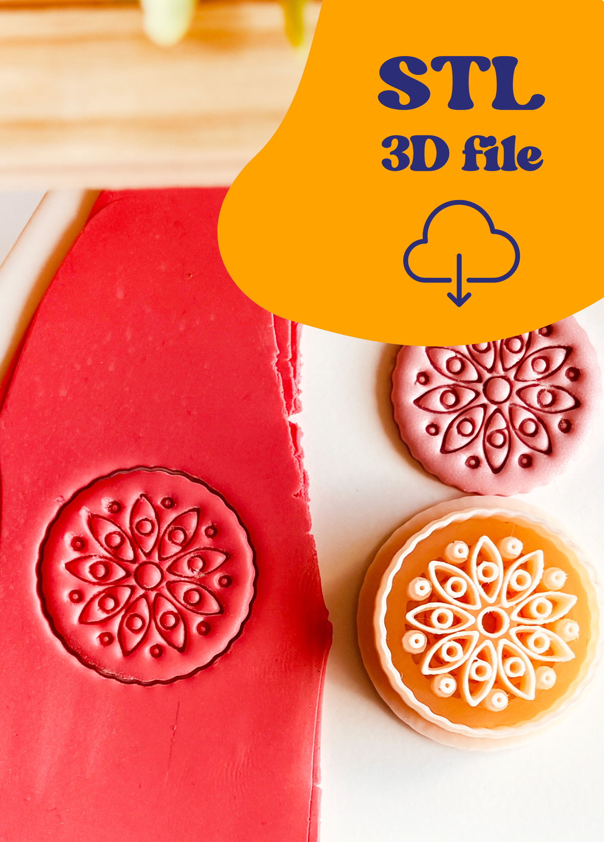 Plik STL - Foremka do gliny -  Wzór Boho w Kole
