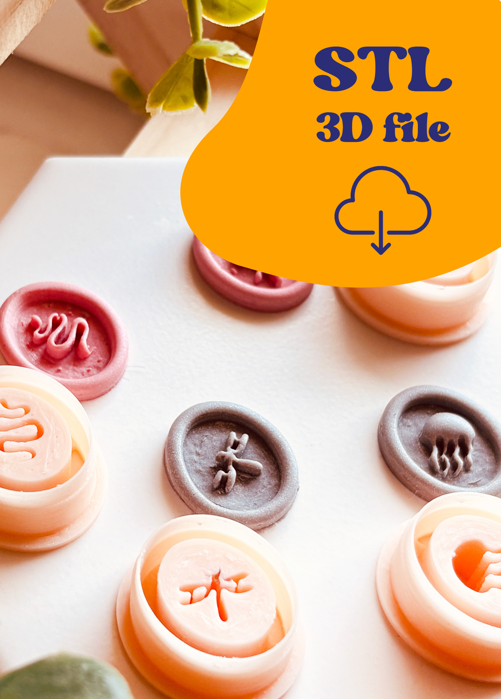 Plik STL - Wykrawacz do gliny polimerowej - Pieczątki z motywem zwierząt