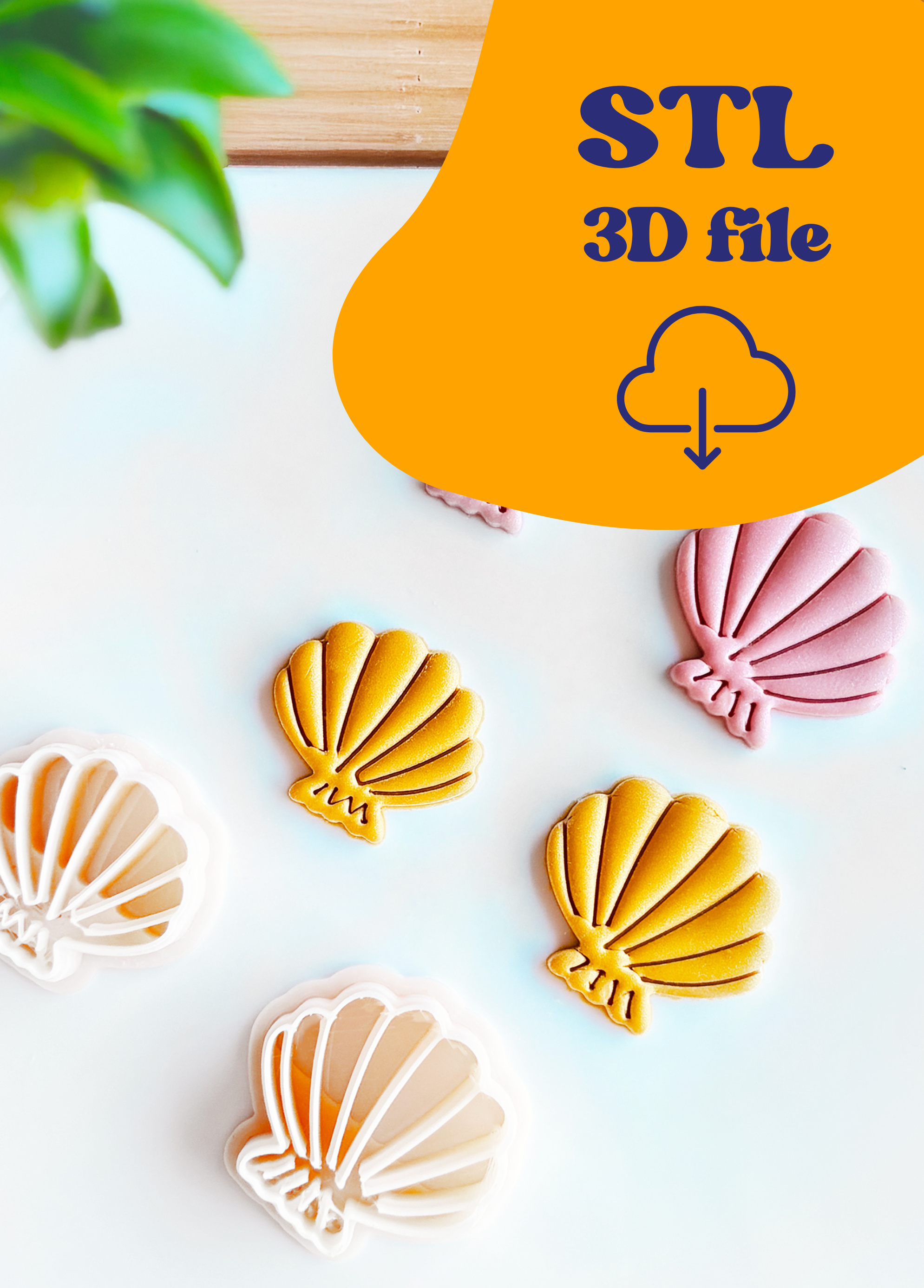 Plik STL - Wykrawacz do gliny - Muszle z naturalnymi żłobieniami