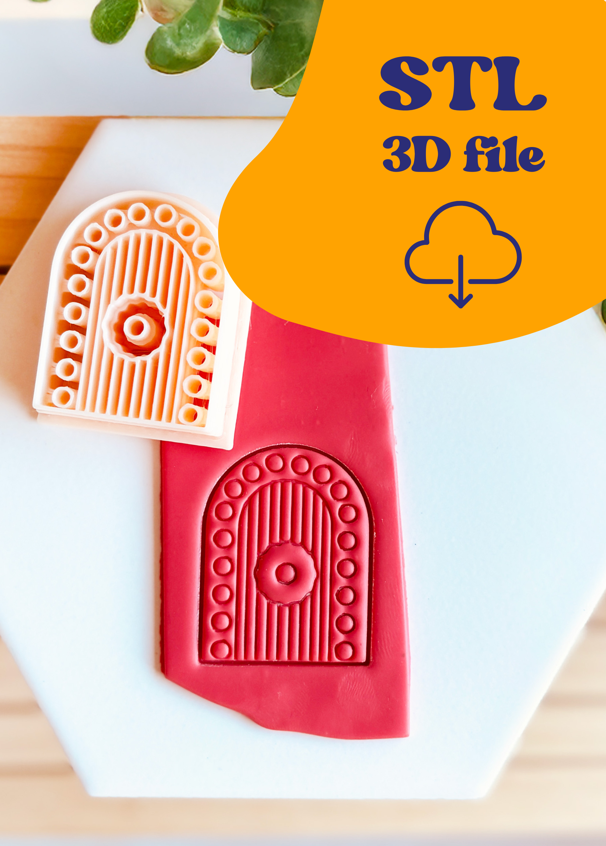 Plik STL - Foremka do gliny -  Łuk Boho z kółeczkami i żebrowaniem