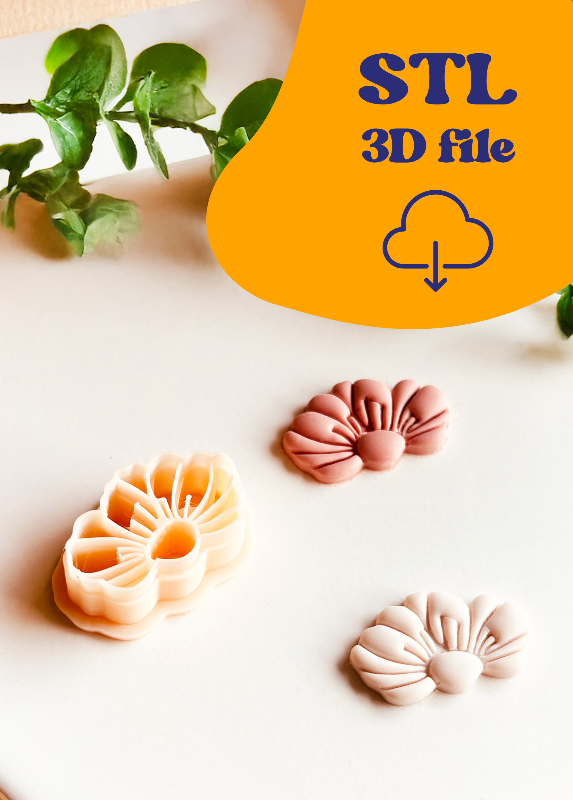 Plik STL - Foremka do gliny - Stokrotka w niestandardowym wydaniu