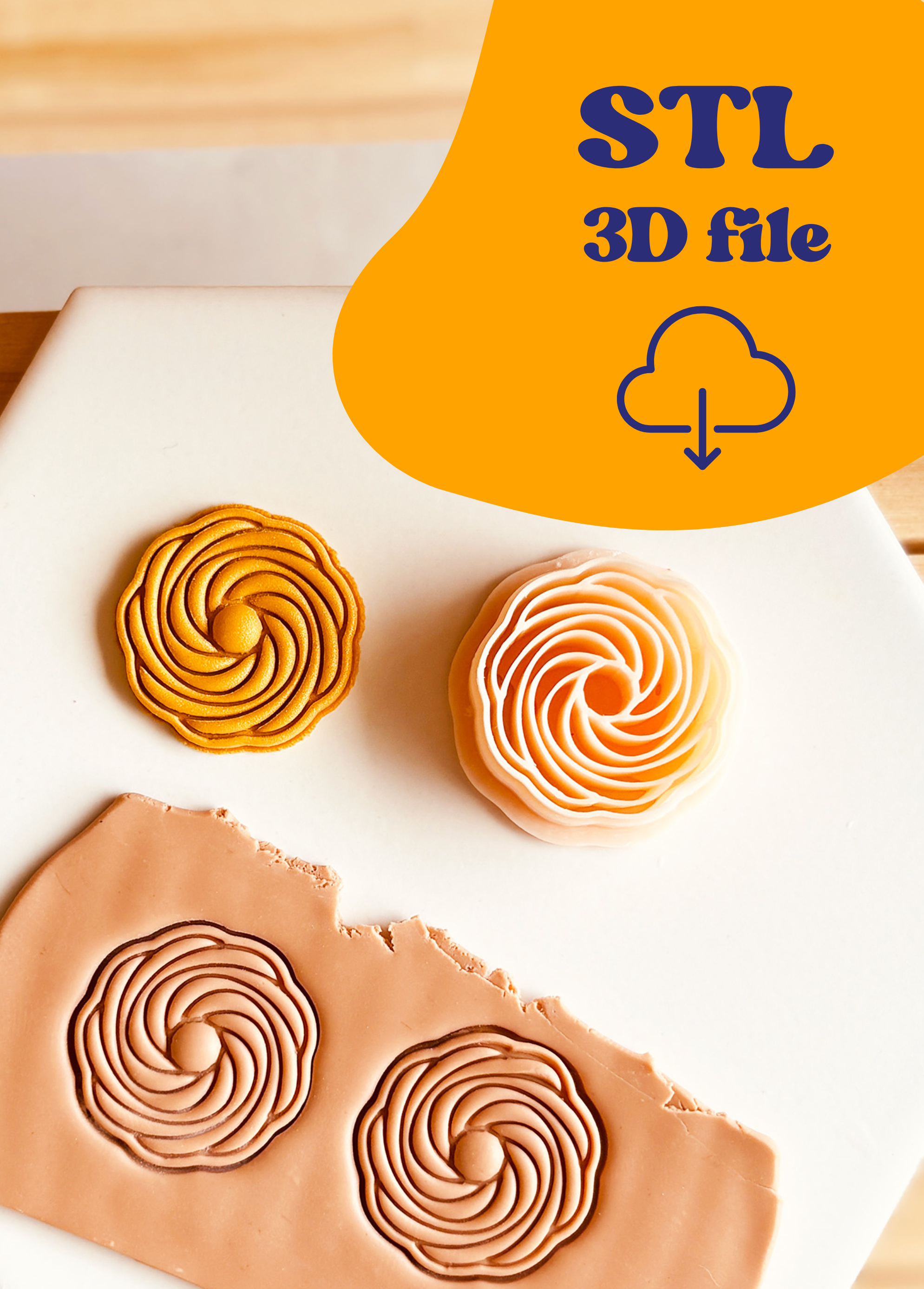 Plik STL - Wykrawacz do gliny - Geometryczny zawijany kształt w kole