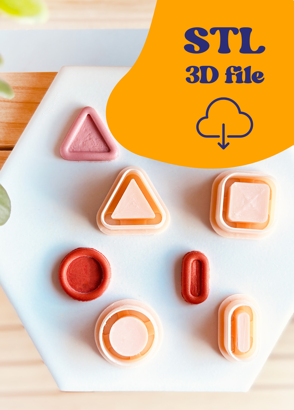 Plik STL - Wykrawacze do gliny - Pieczątki w kształtach geometrycznych