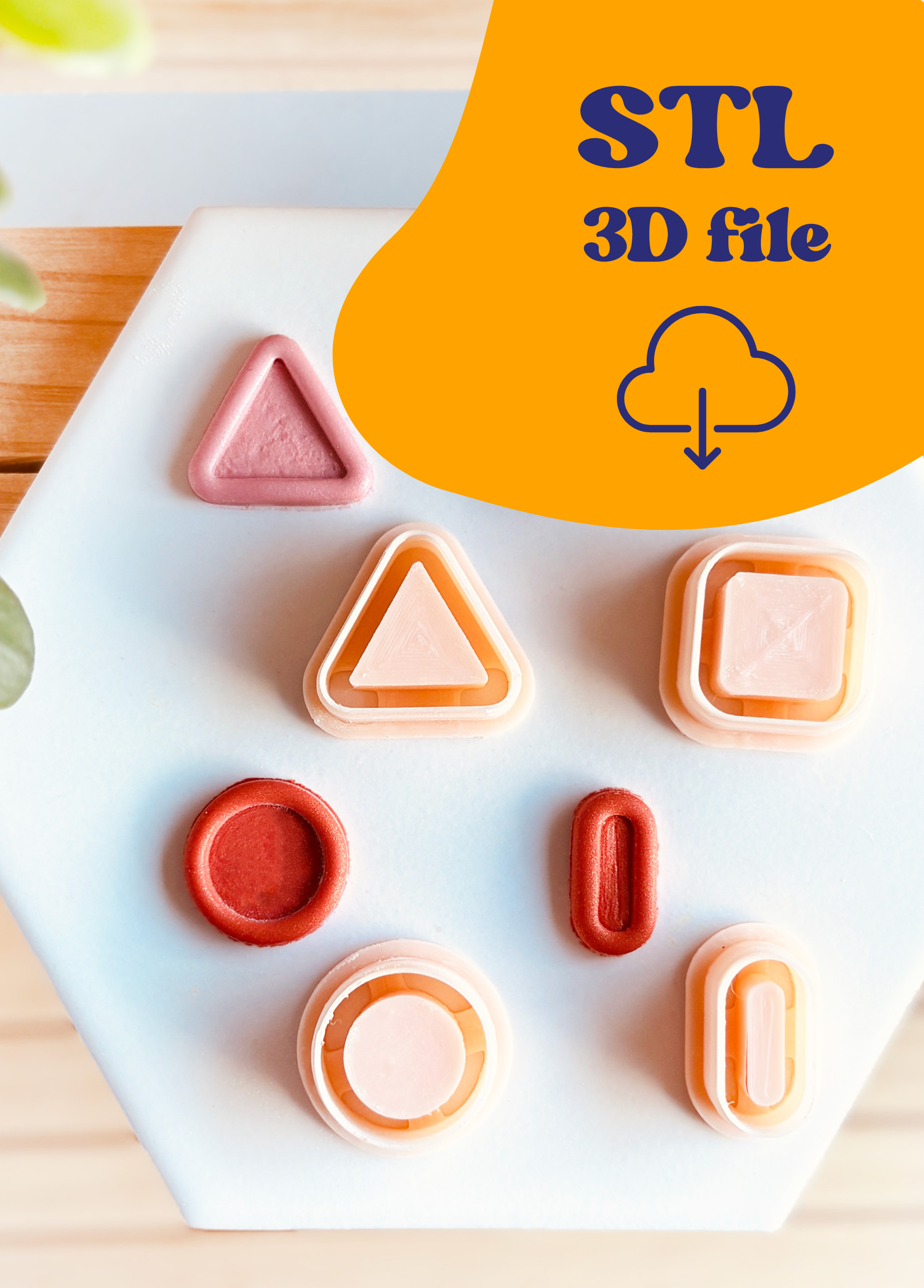 Plik STL - Wykrawacze do gliny - Pieczątki w kształtach geometrycznych