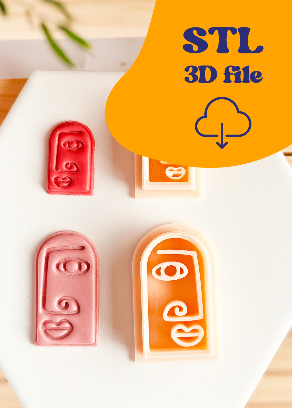 STL FIle - Wykrawacz do gliny - Picasso Faces: W ramce łukowej