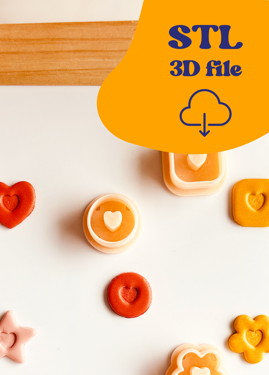 Plik STL - Wykrawacze do gliny 5 cutterów – Pieczątki z sercem