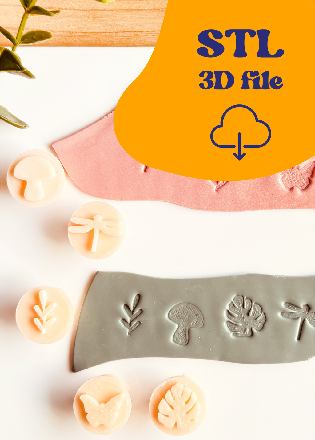 STL File - Set of 5 Stamps – Nature Motifs