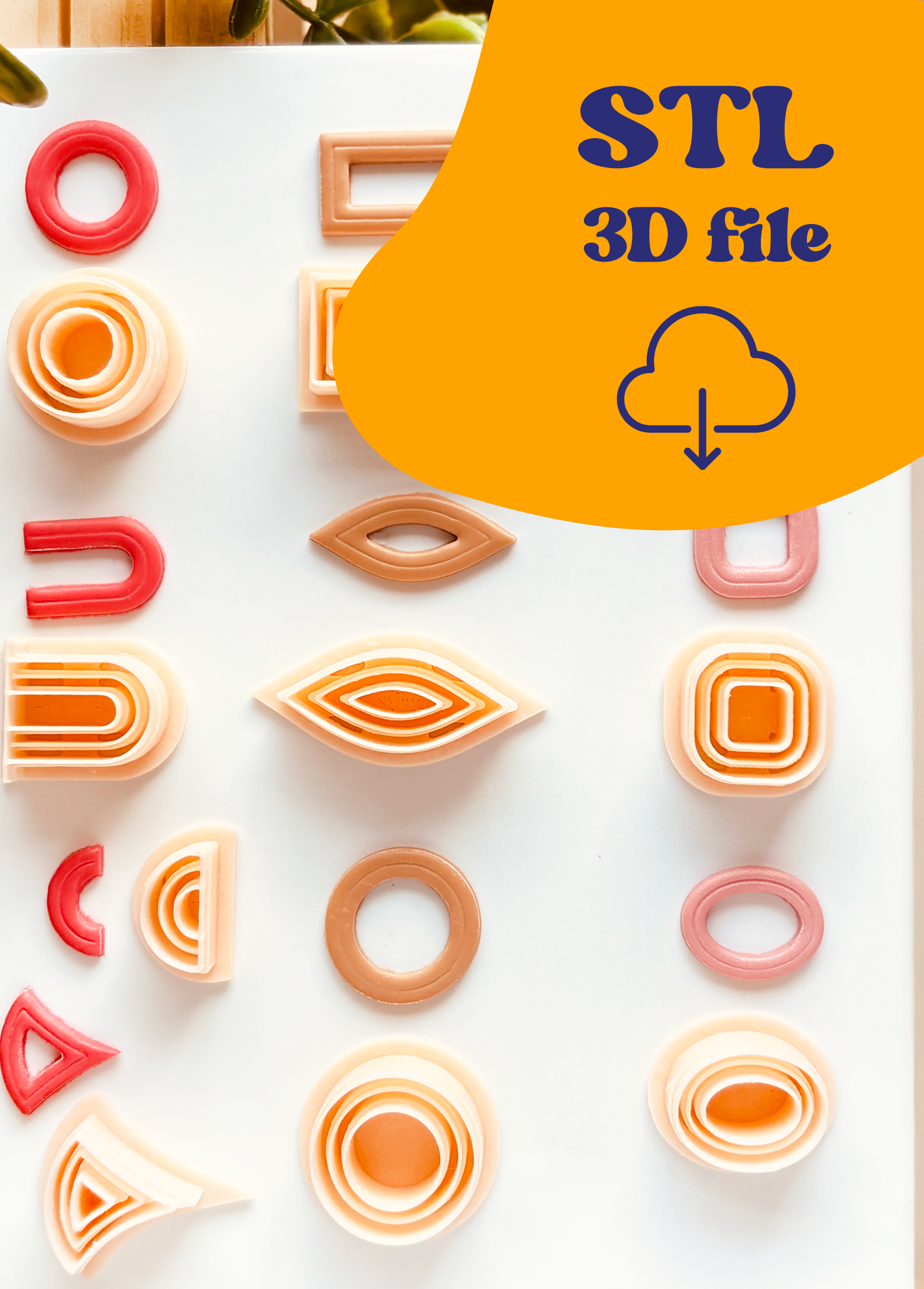 Plik STL - Wykrawacze do gliny 10 cutterów – Podstawowe Kształty Geometryczne