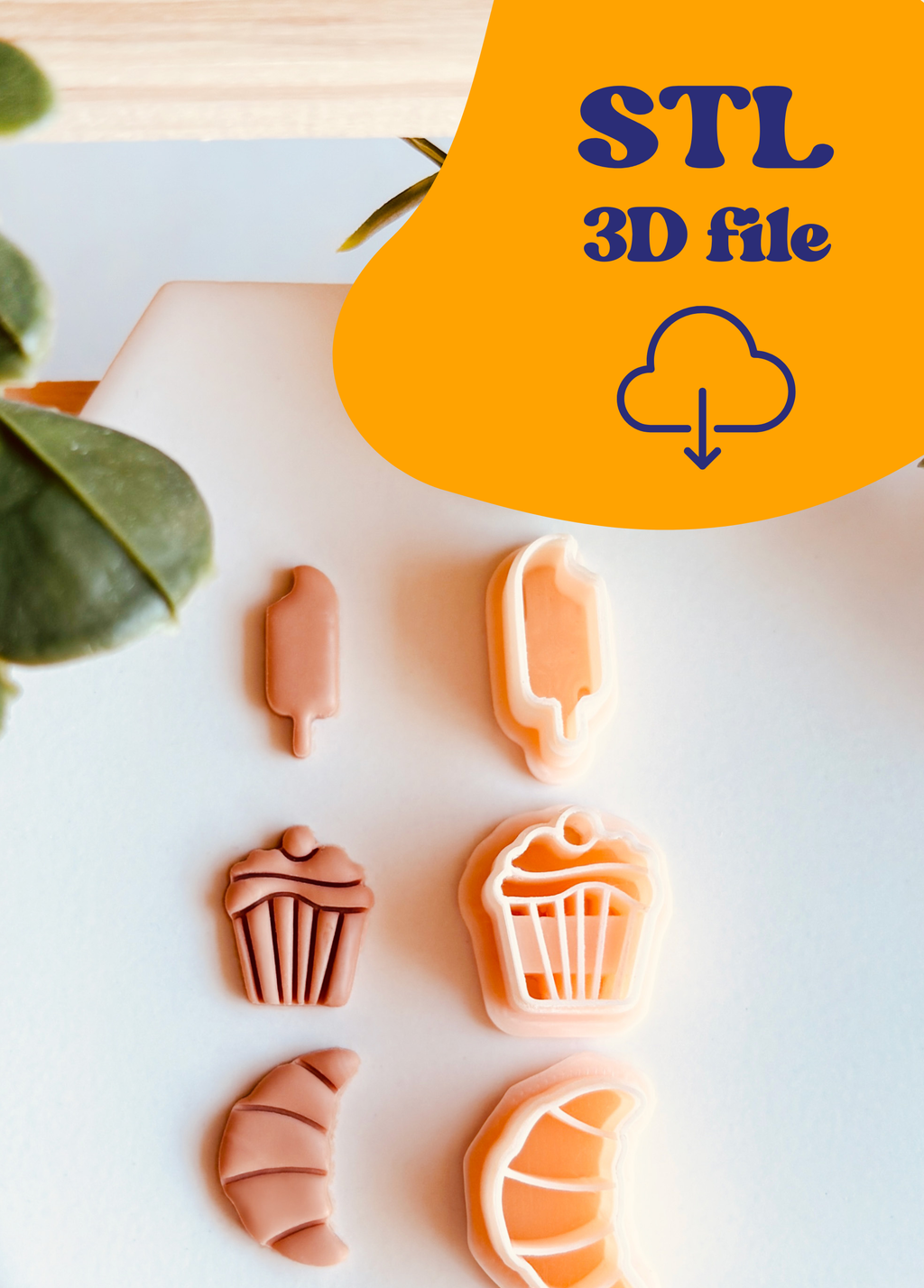 Plik STL - Clay Cutter Wykrawacz do gliny polimerowej Rogal, Babeczka, Croissant