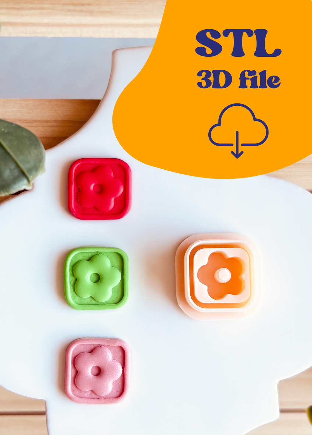 Plik STL - Clay Cutter Wykrawacz do gliny polimerowej Kwiat Pieczątka