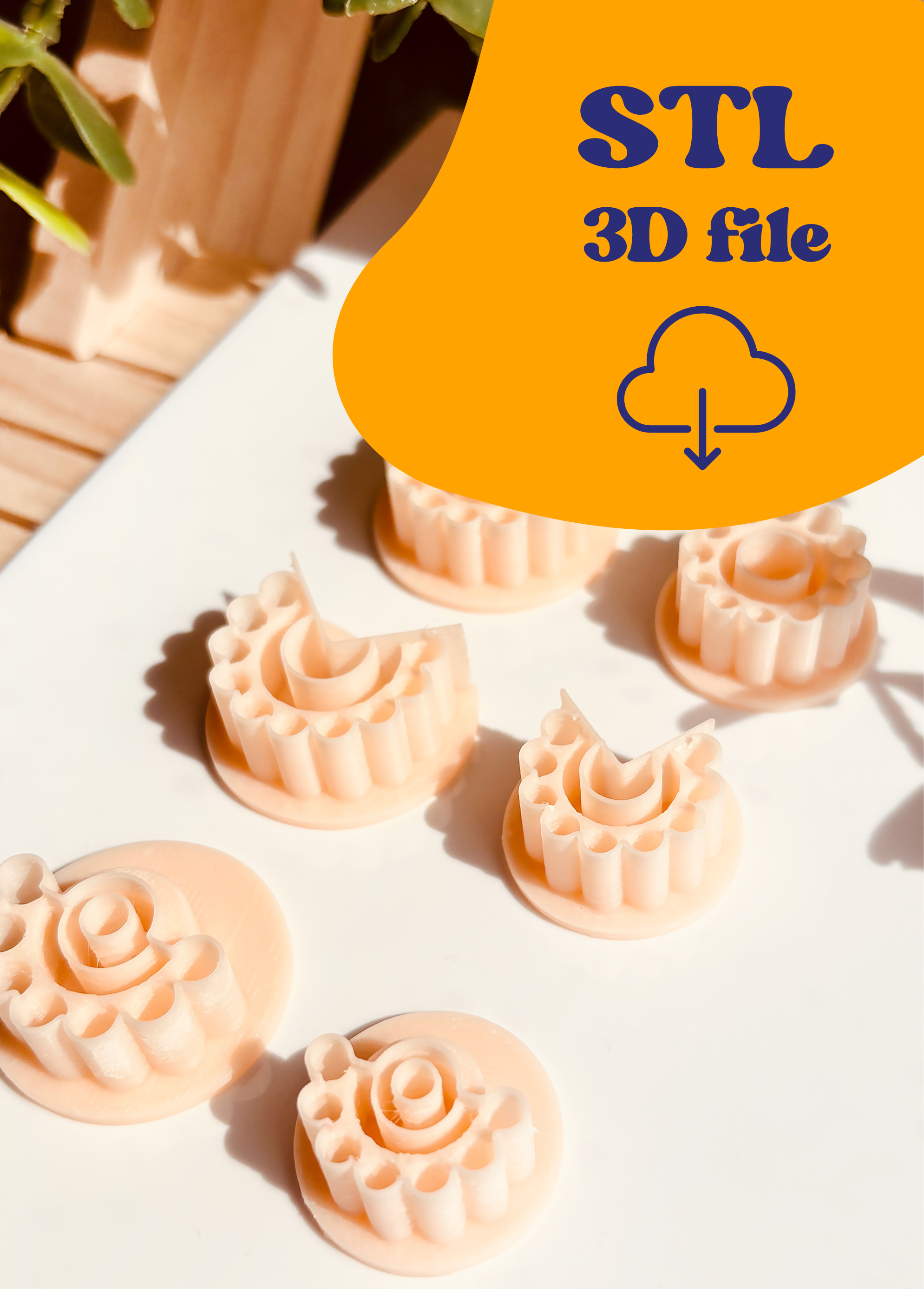 Plik STL - Clay Cutters Wykrawacz do gliny polimerowej Zestaw 6x Boho