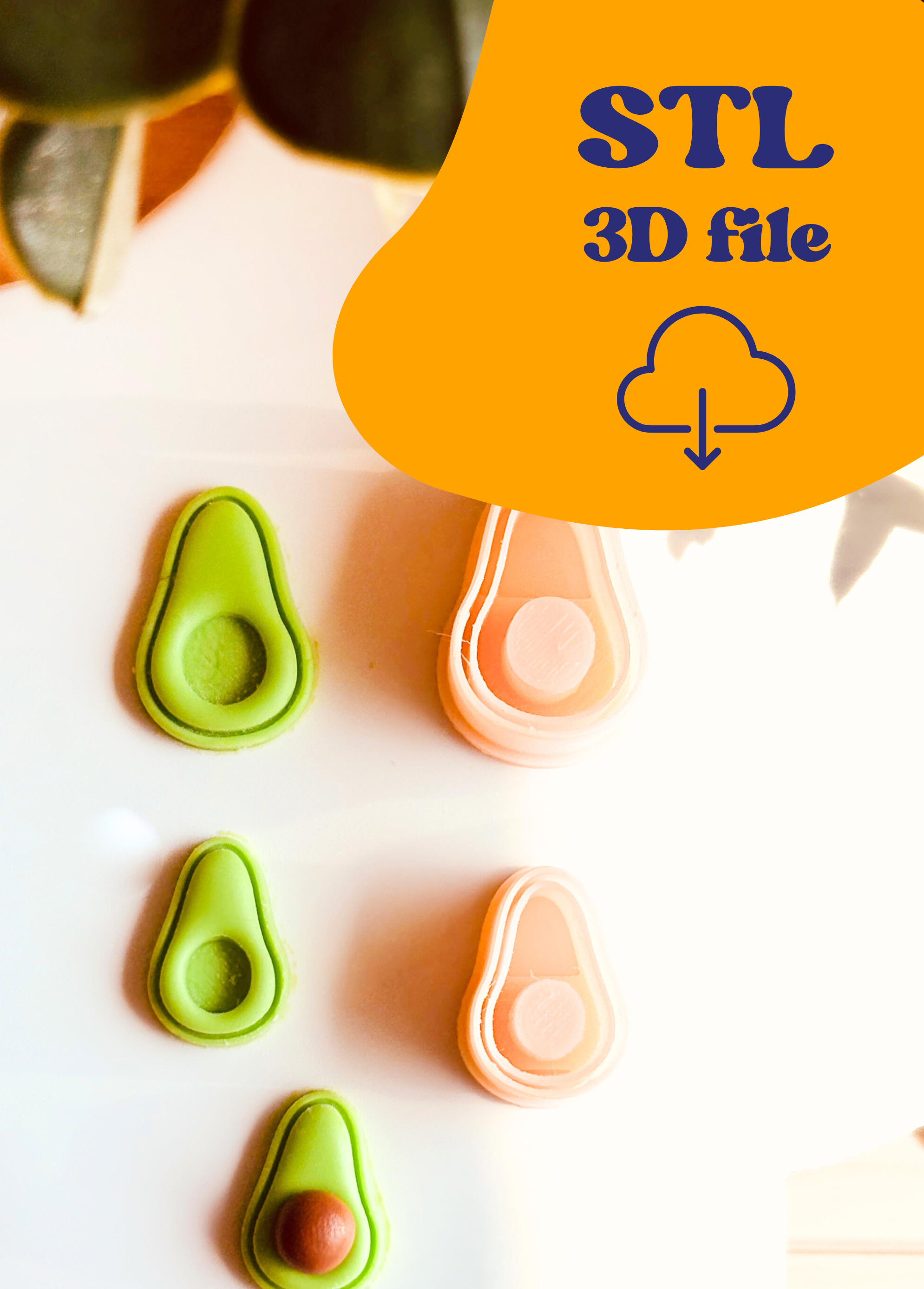 Plik STL - Clay Cutter Wykrawacz do gliny polimerowej Awokado