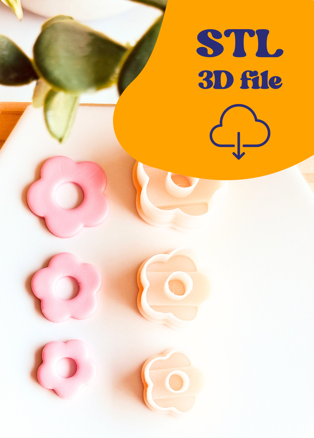 Plik STL- Clay Cutter Wykrawacz do gliny polimerowej Kwiatek Zestaw 3