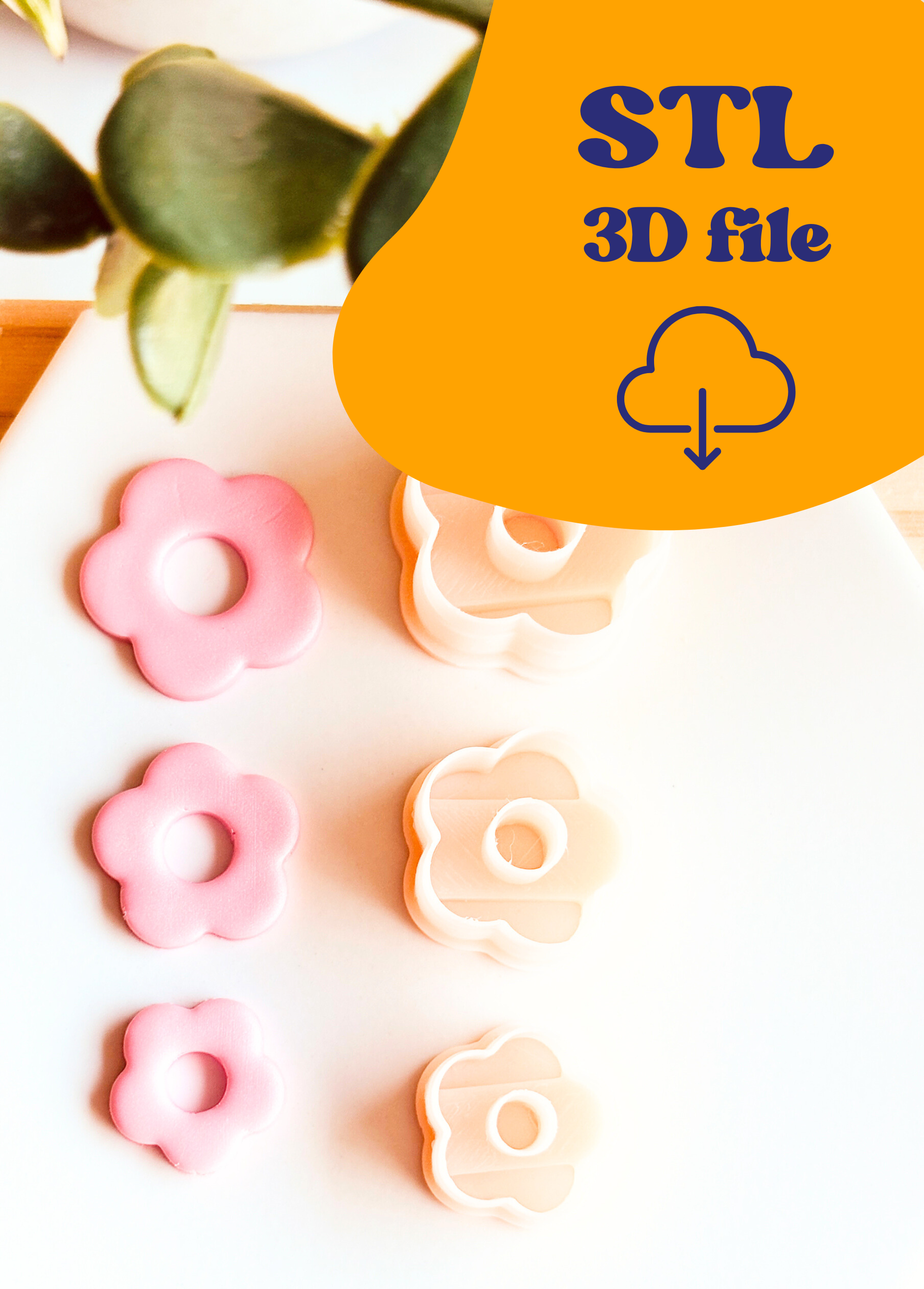 Plik STL- Clay Cutter Wykrawacz do gliny polimerowej Kwiatek Zestaw 3