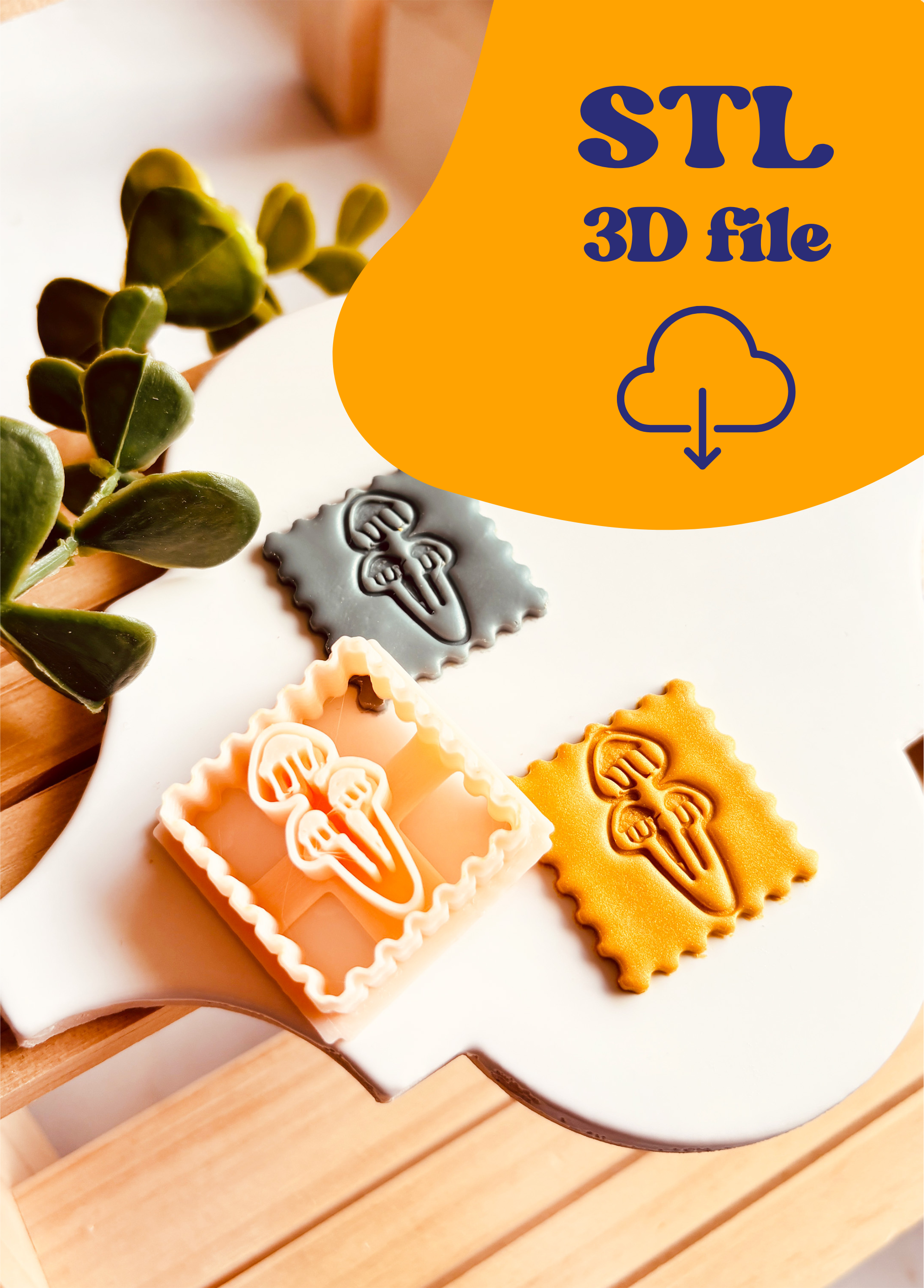 Plik STL - Wykrawacz Clay Cutter – Znaczek pocztowy z motywem grzybków