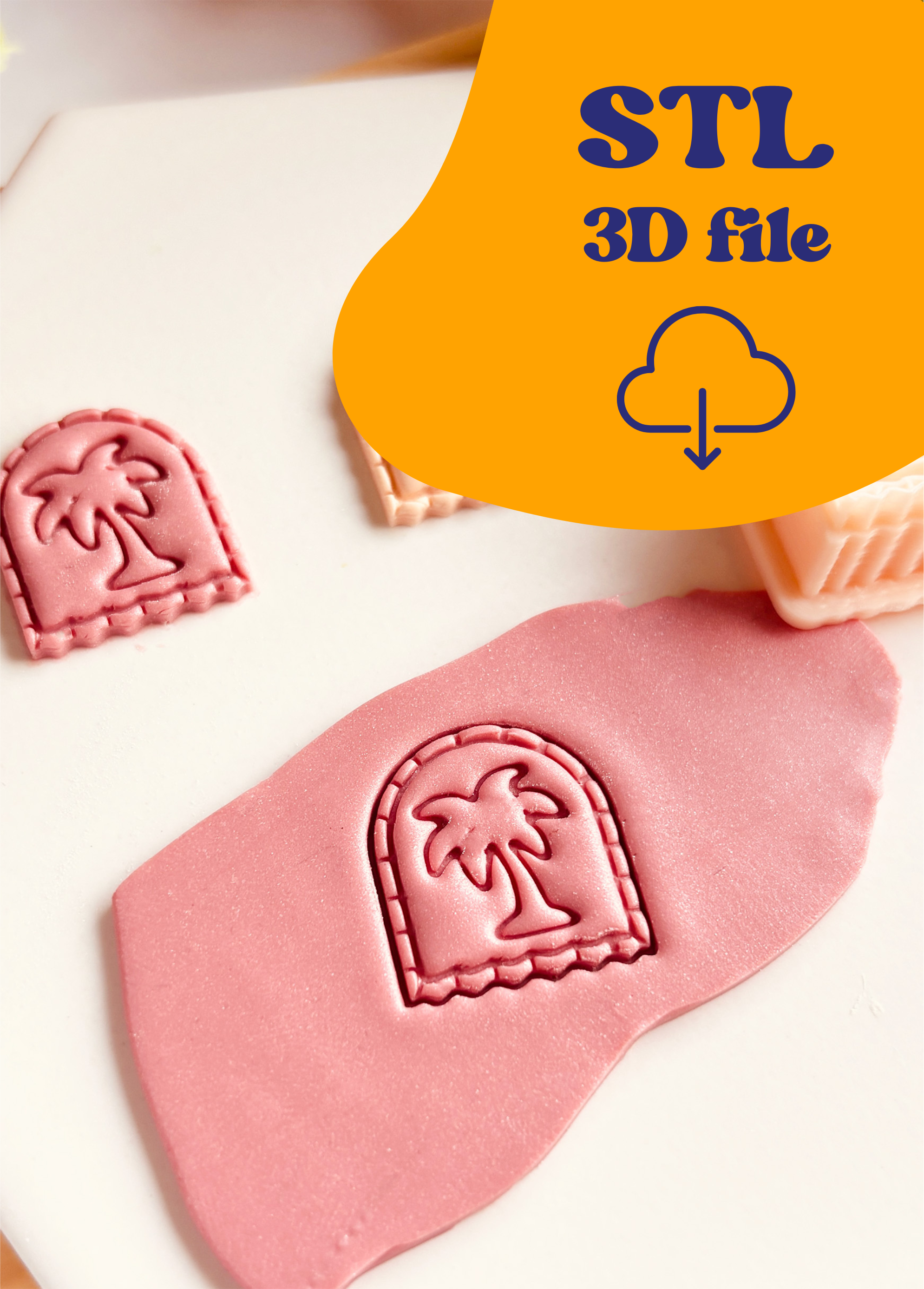 Plik STL - Cutter Wykrawacz do gliny – Boho ramka łuk z palmą