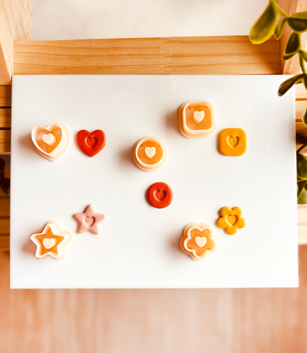 Wykrawacze do gliny 5 cutterów – Pieczątki z sercem