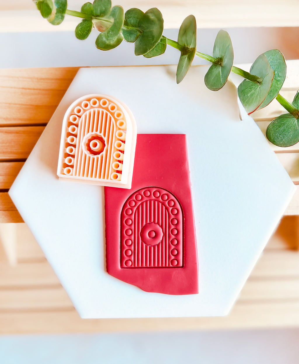 Foremka do gliny -  Łuk Boho z kółeczkami i żebrowaniem