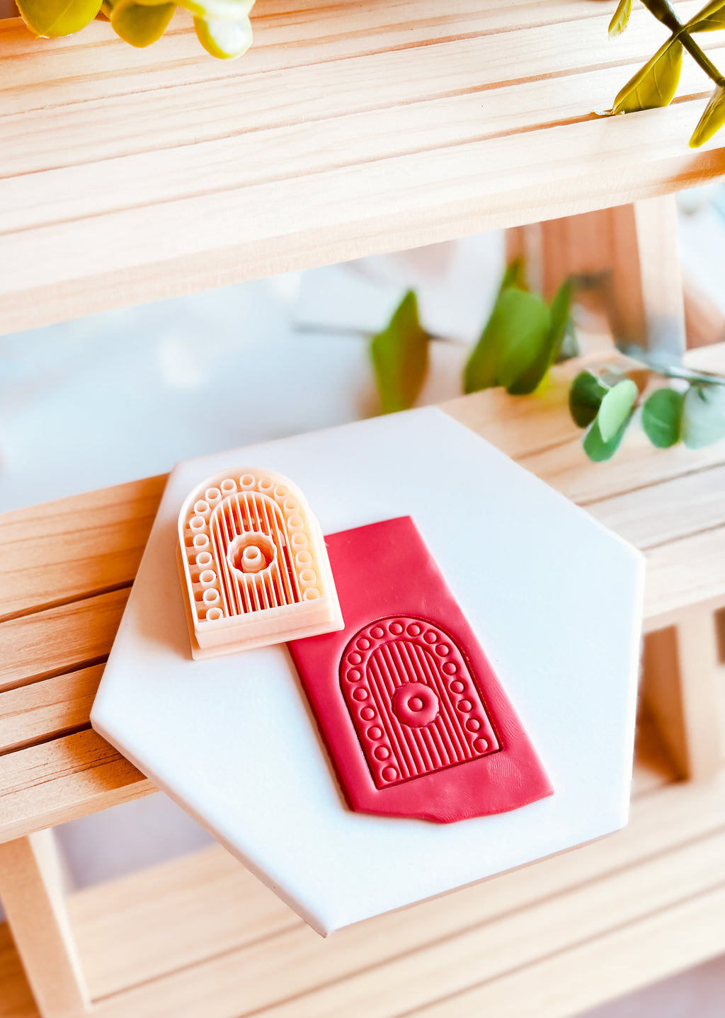 Foremka do gliny -  Łuk Boho z kółeczkami i żebrowaniem