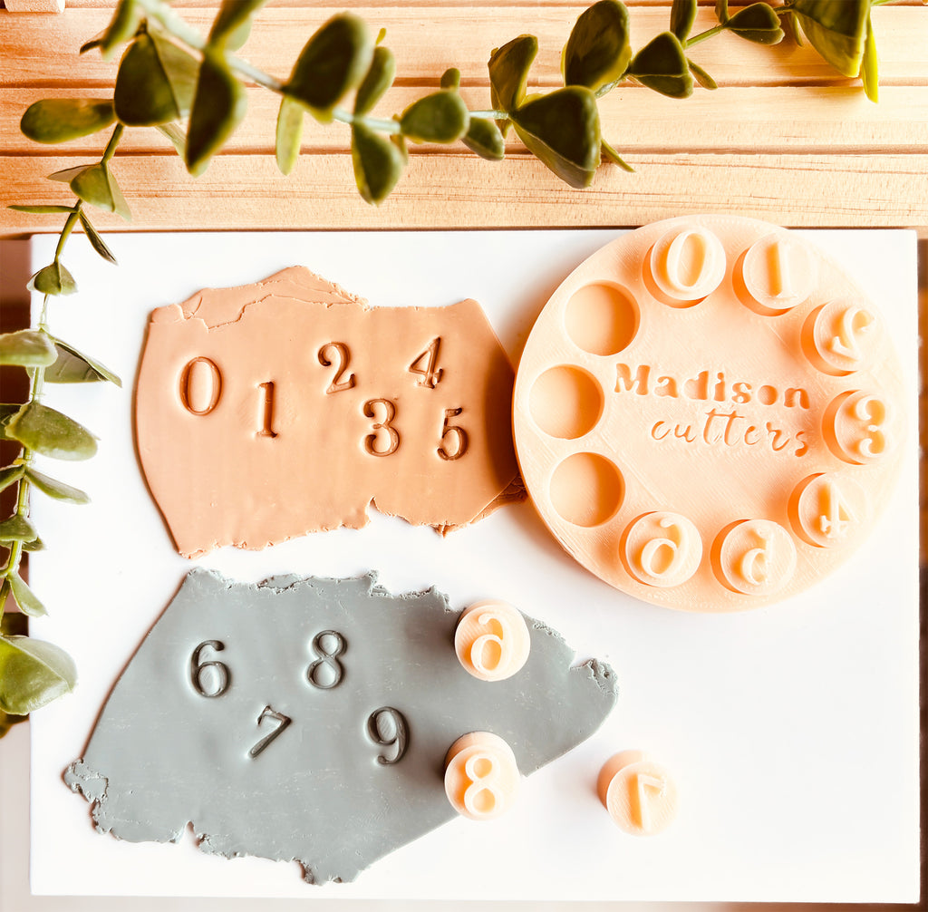 Pieczątki Cyfry, Liczby + Elegancka Płytka