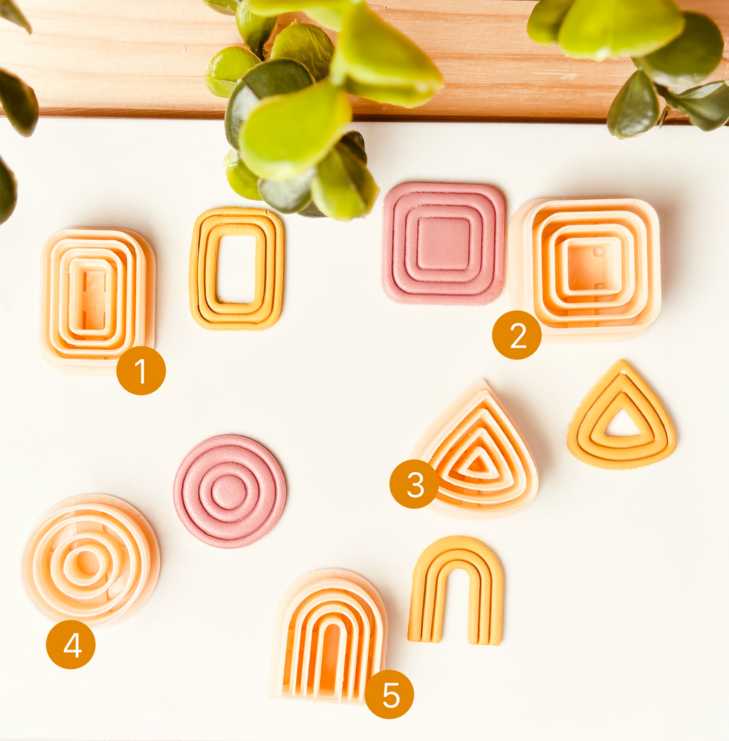 Zestaw 5 cutterów – Geometryczne kształty z tłoczeniem
