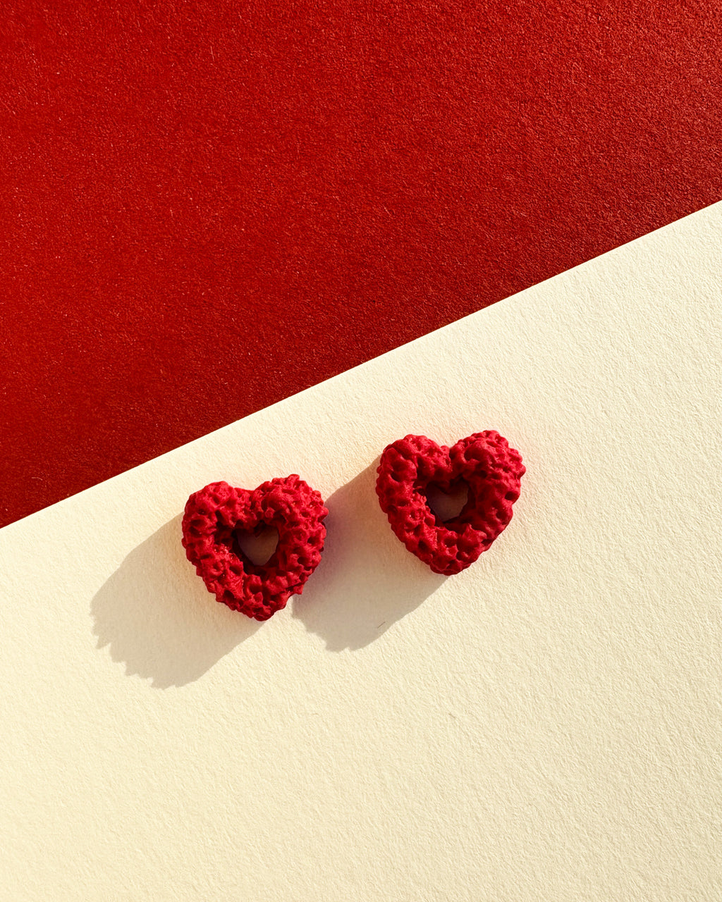 kolczyki serduszka czerwone