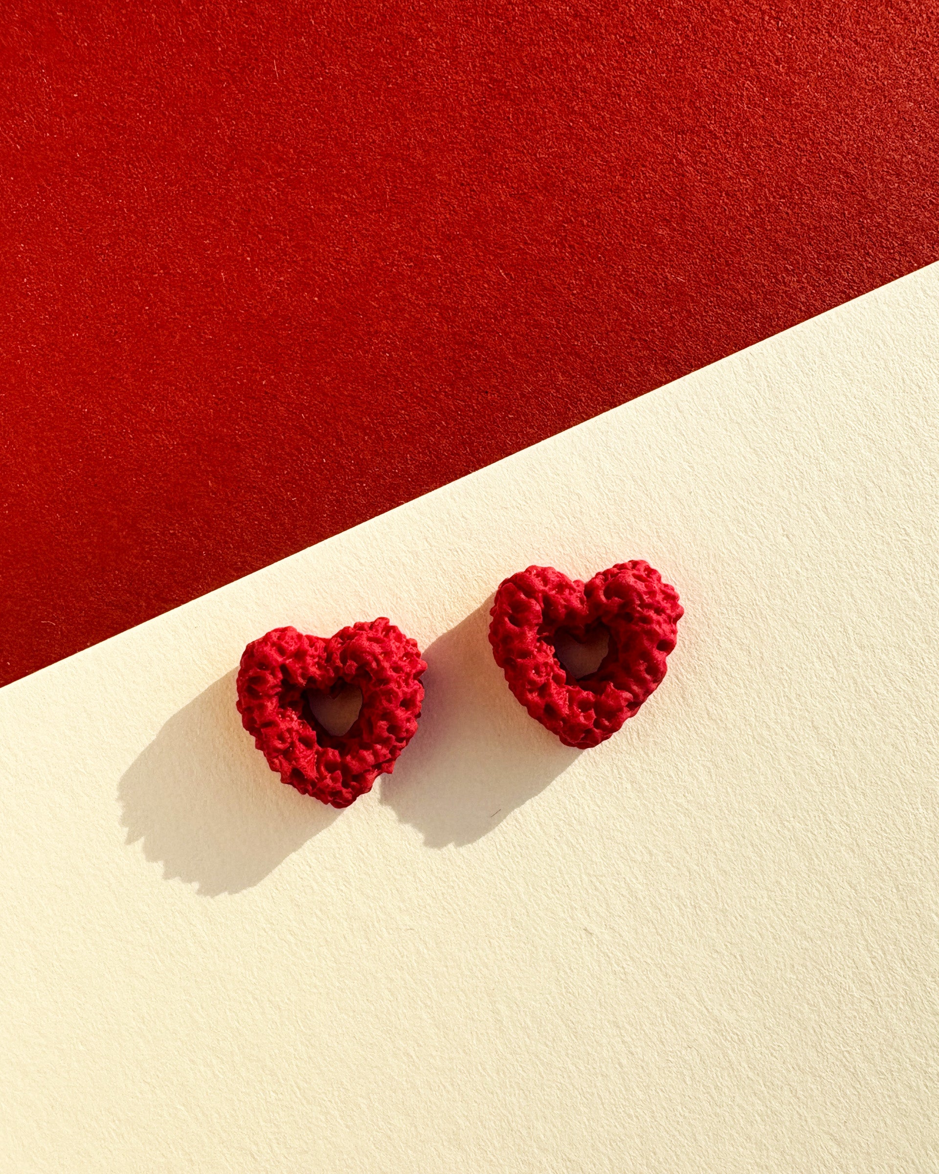 kolczyki serduszka czerwone