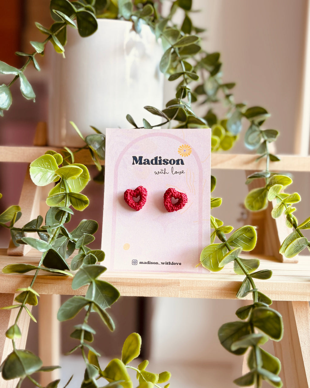 kolczyki serduszka czerwone Cheerios