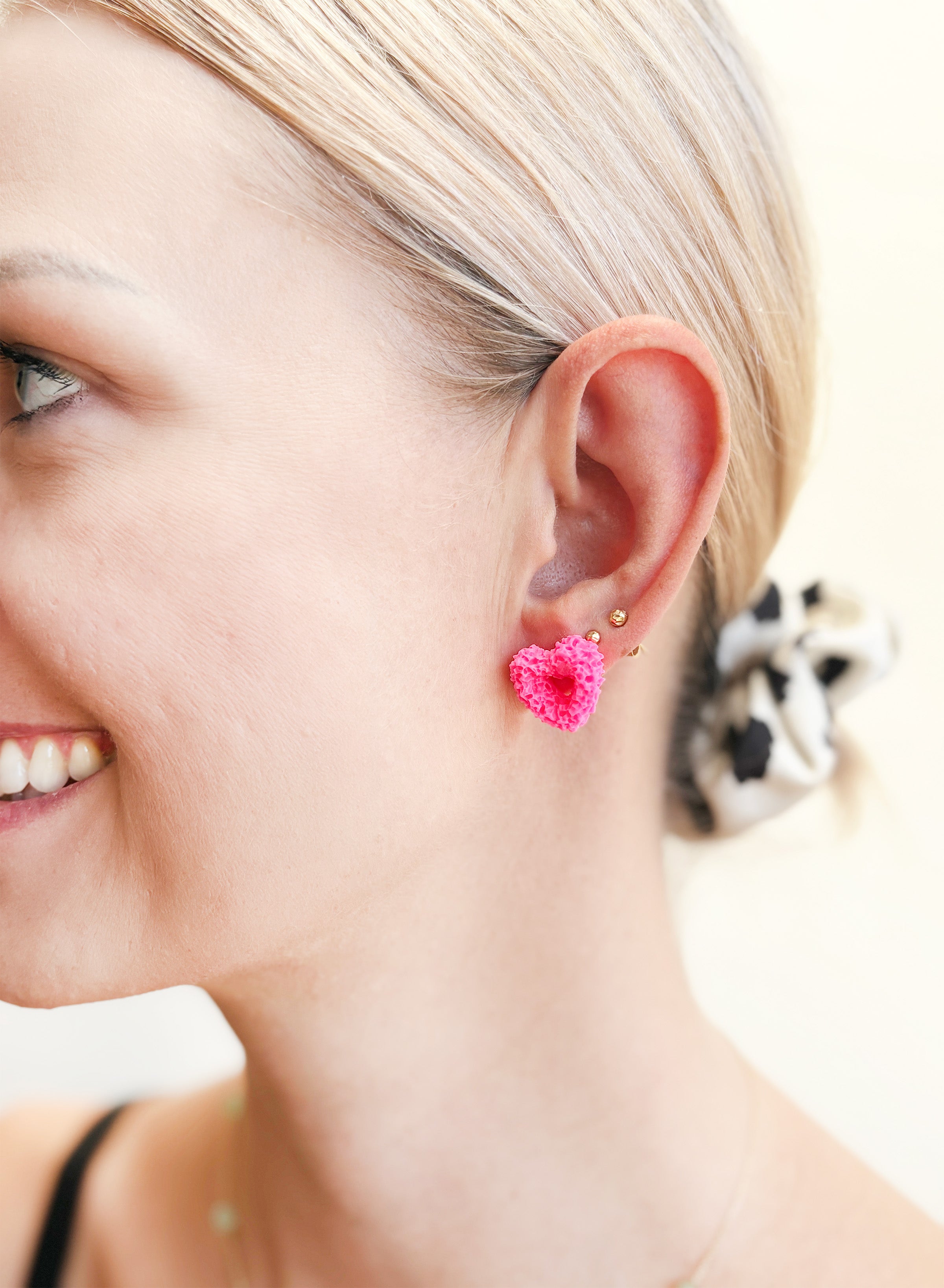 Kolczyki Crunchy Love - Neon Pink