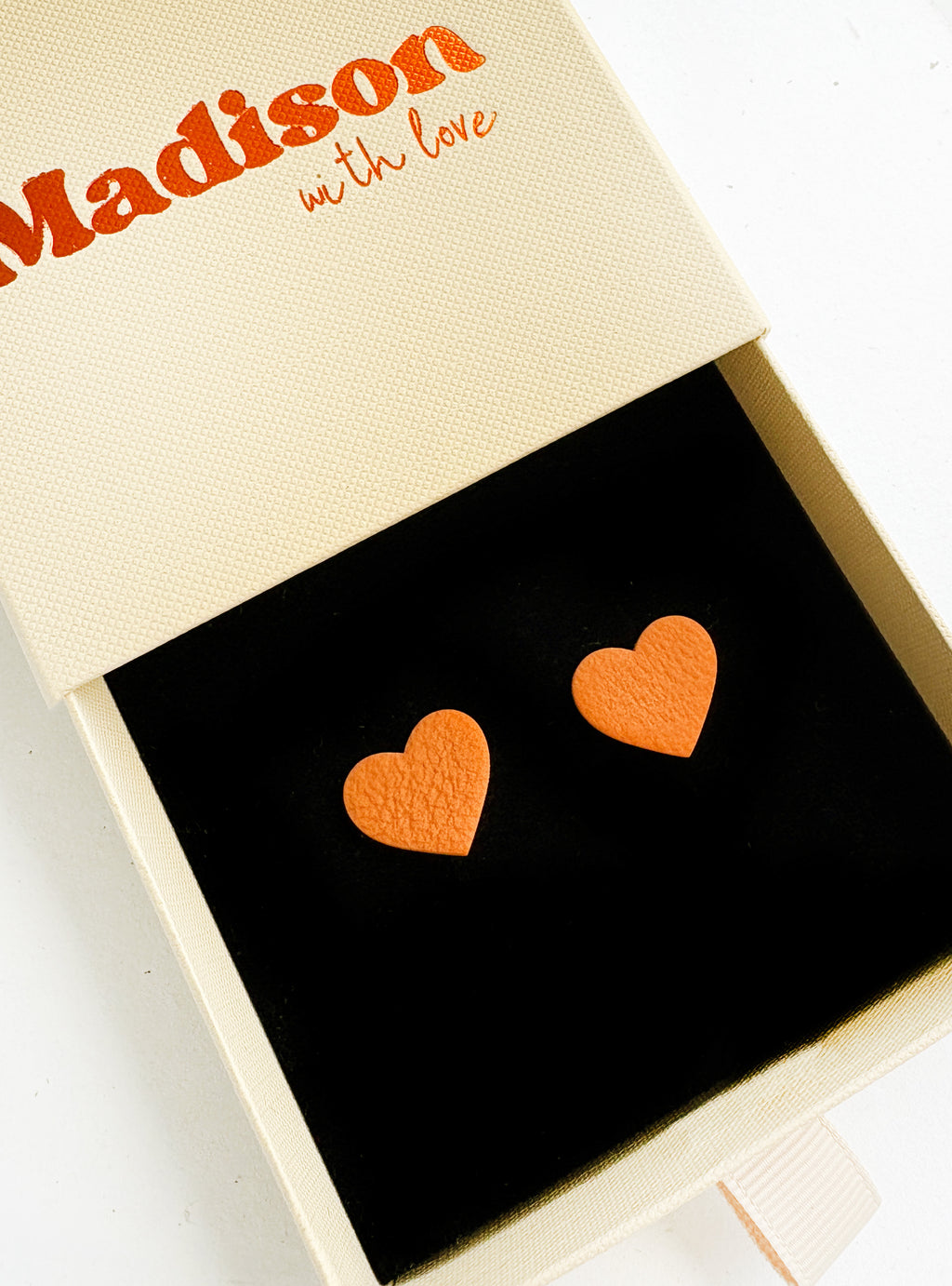 Kolczyki Heart Cognac