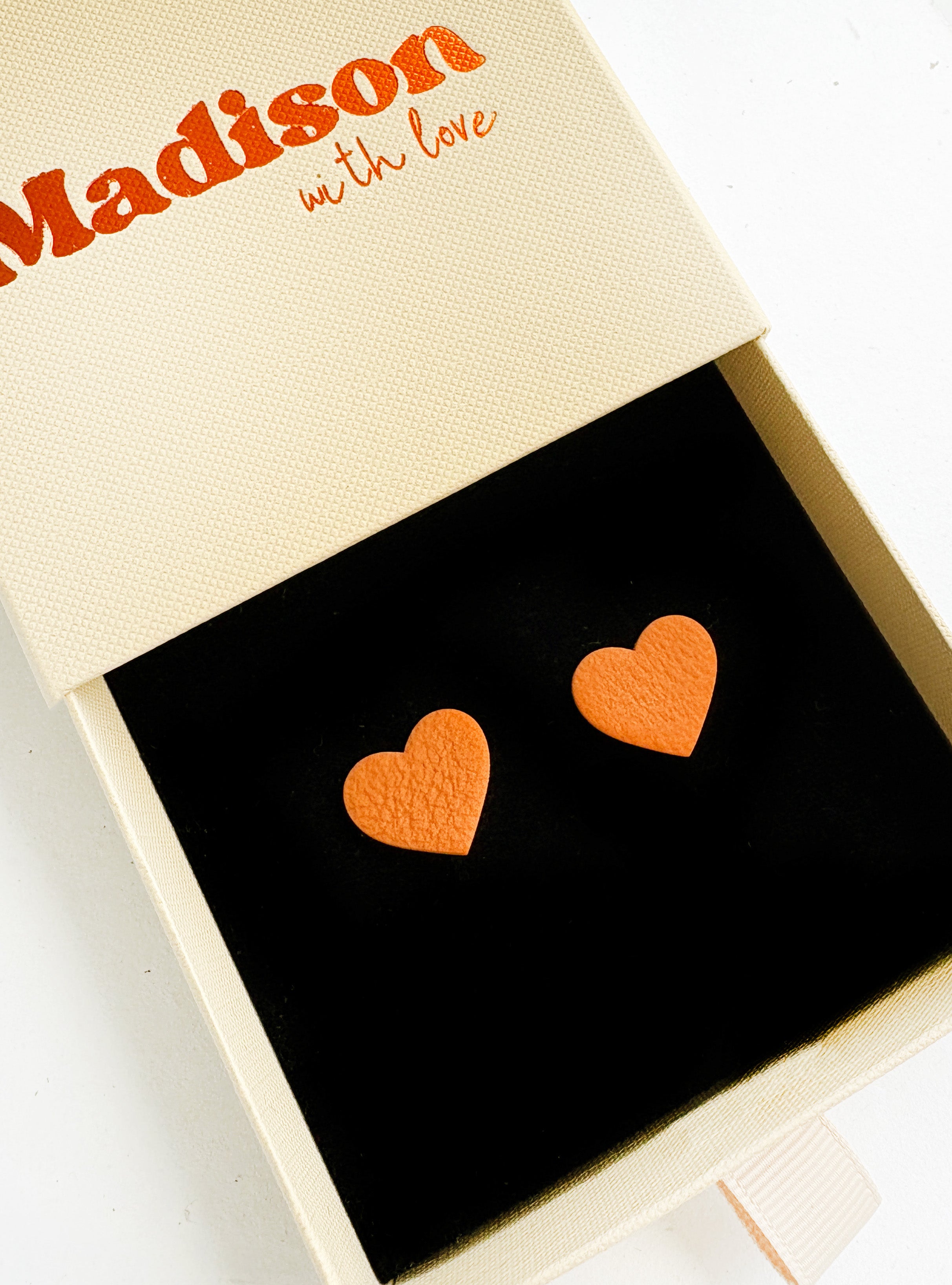 Kolczyki Heart Cognac