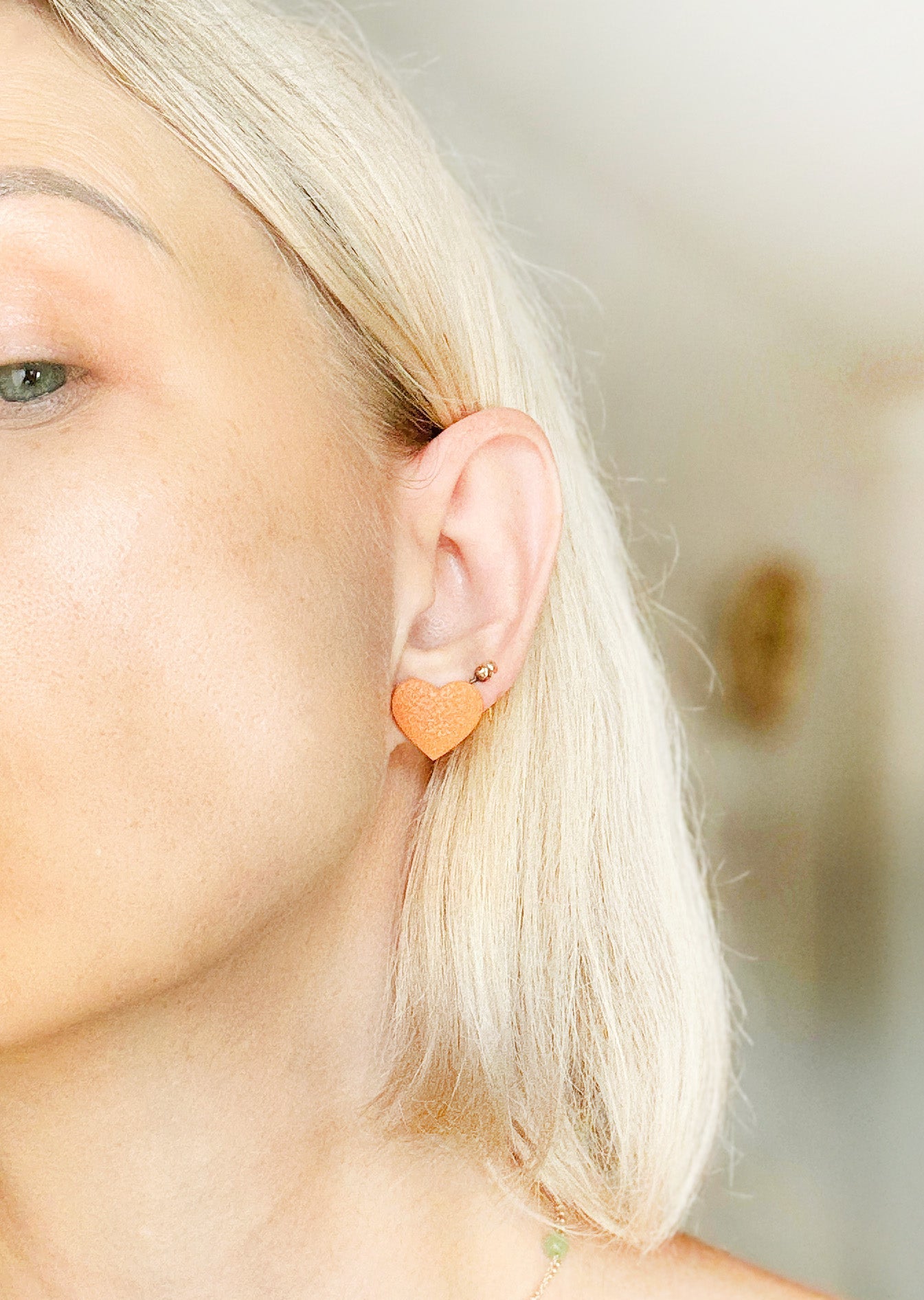 Kolczyki Heart Cognac