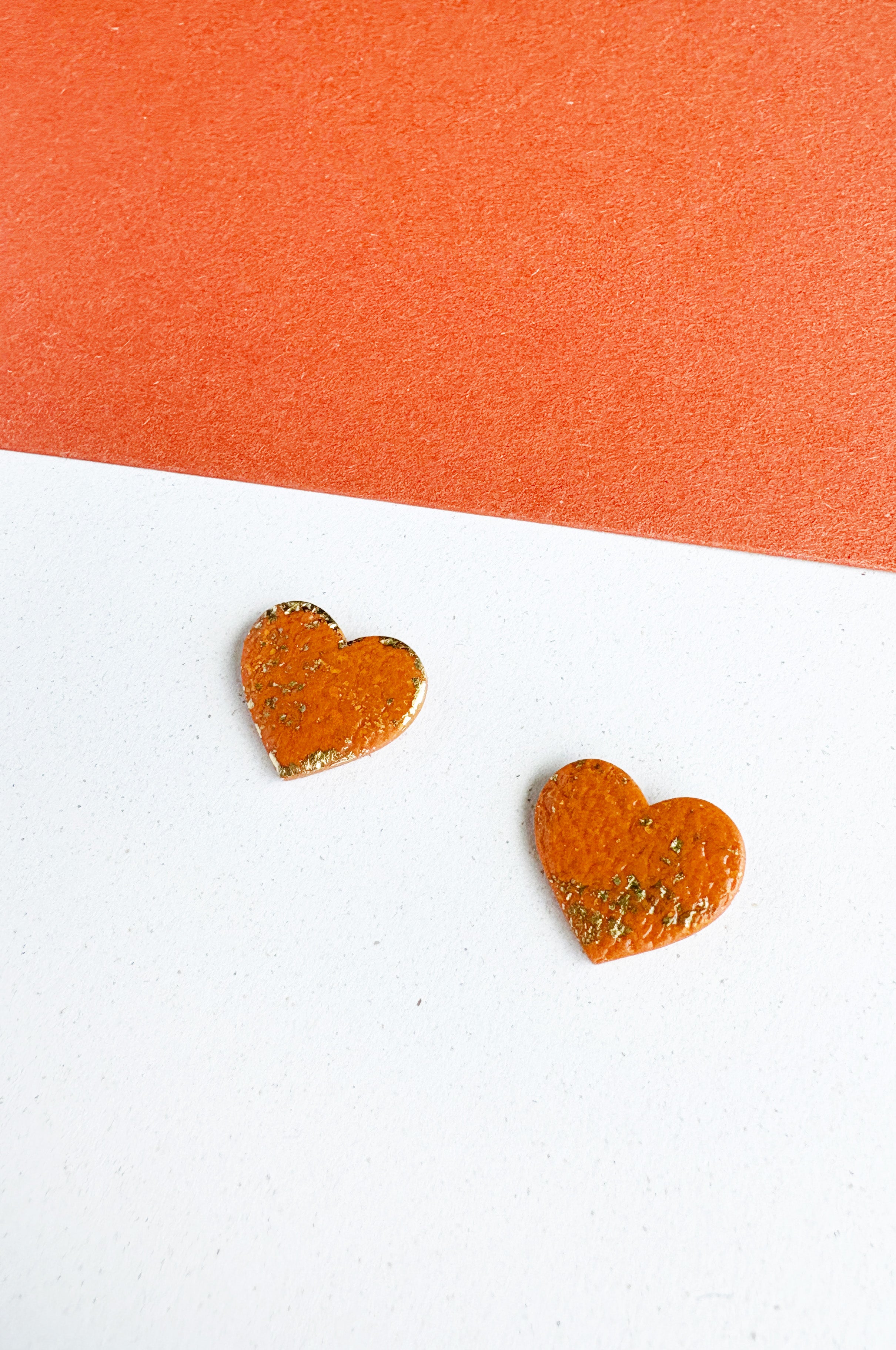 Kolczyki Heart Cognac Gloss