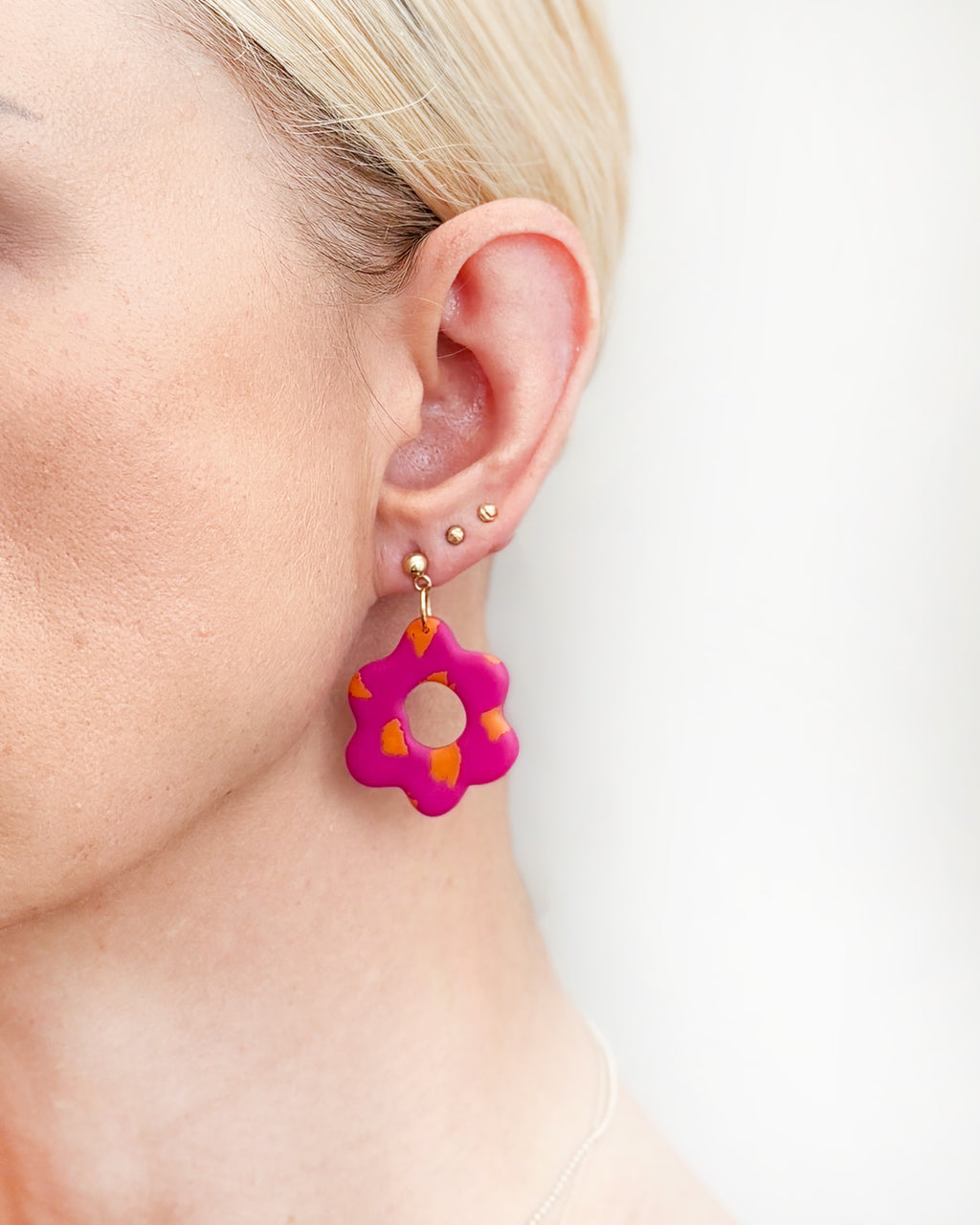 Kolczyki Flower Pop – Fuchsia Bloom