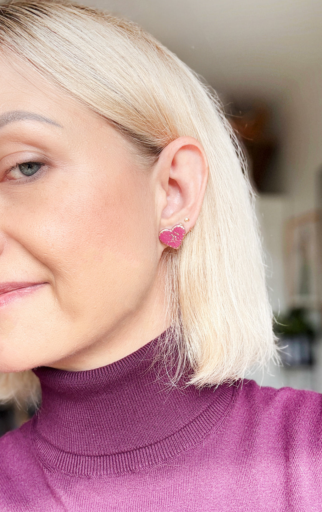 Kolczyki Heart Berry Gloss